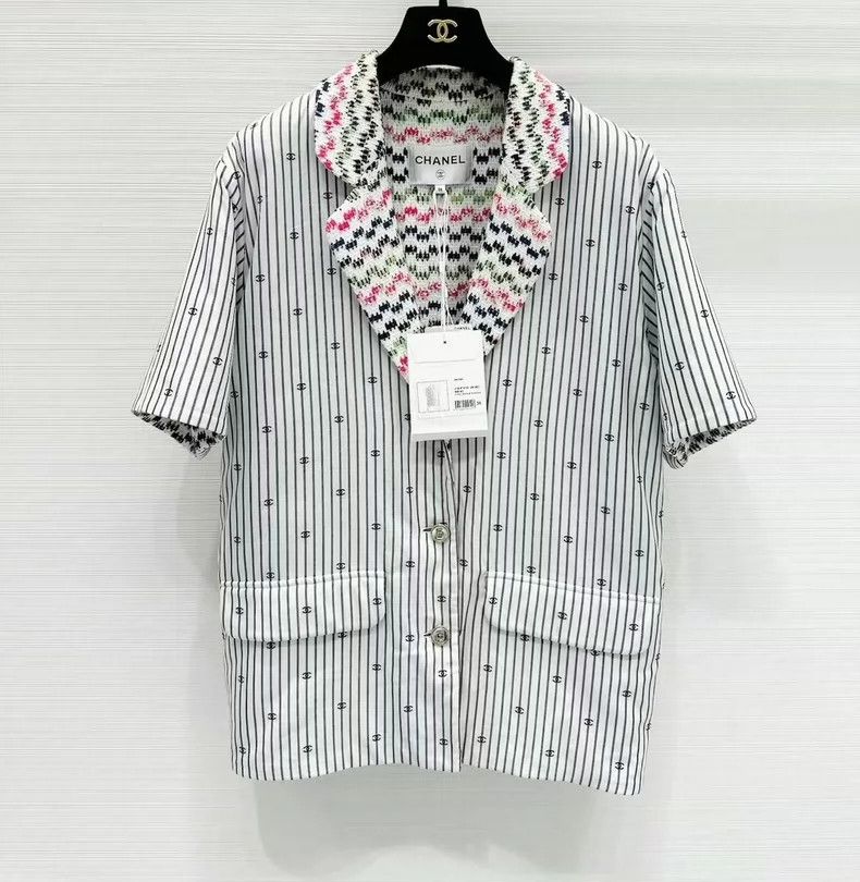 Chanel Chanel Logo Knit Collar Short Sleeve Jacket - dmc Size US M / EU 48-50 / 2 - 1 Thumbnail