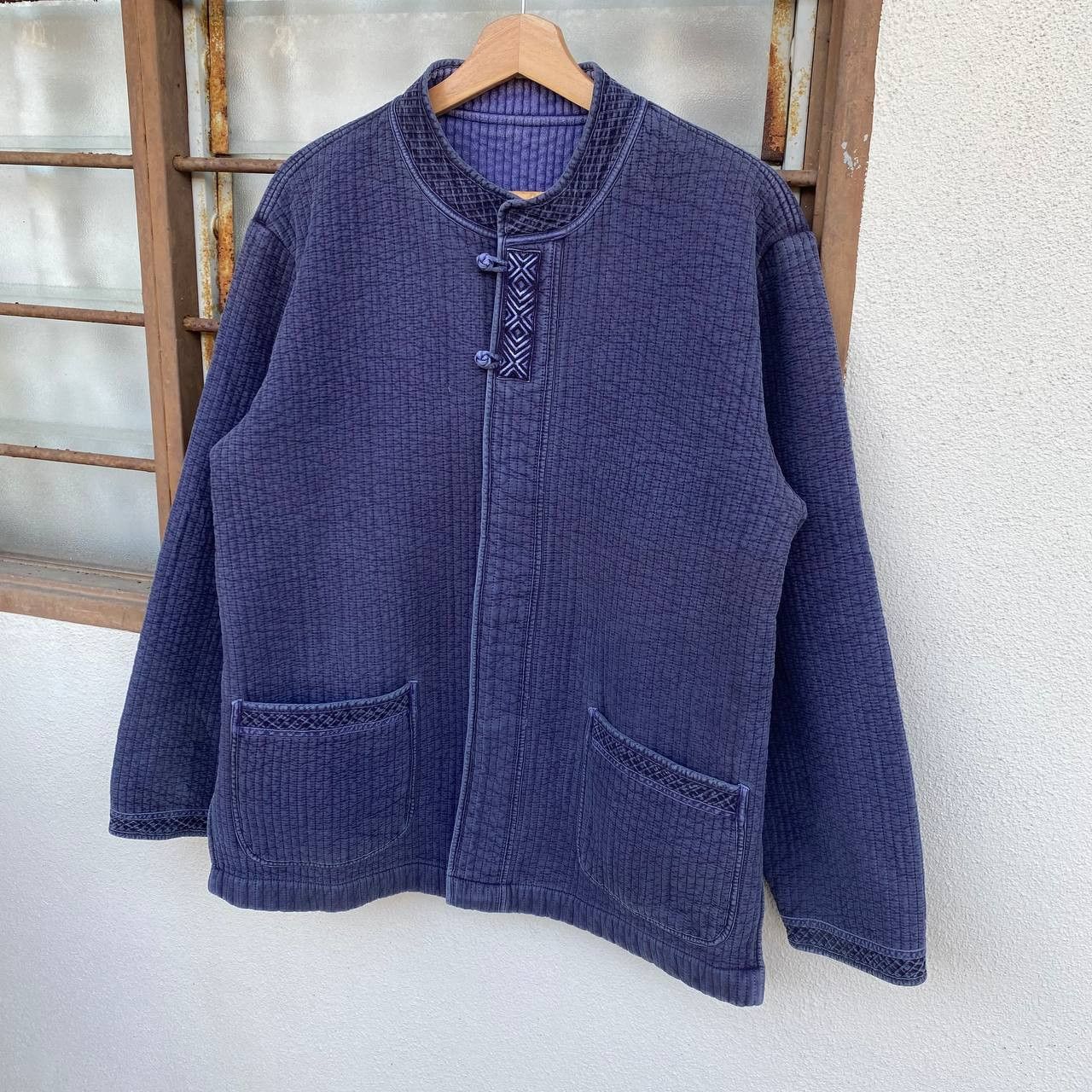 Japanese Brand 90s Vintage Japanese Indigo Blue Quilted KungFu Chore Jacket Size US L / EU 52-54 / 3 - 5 Thumbnail