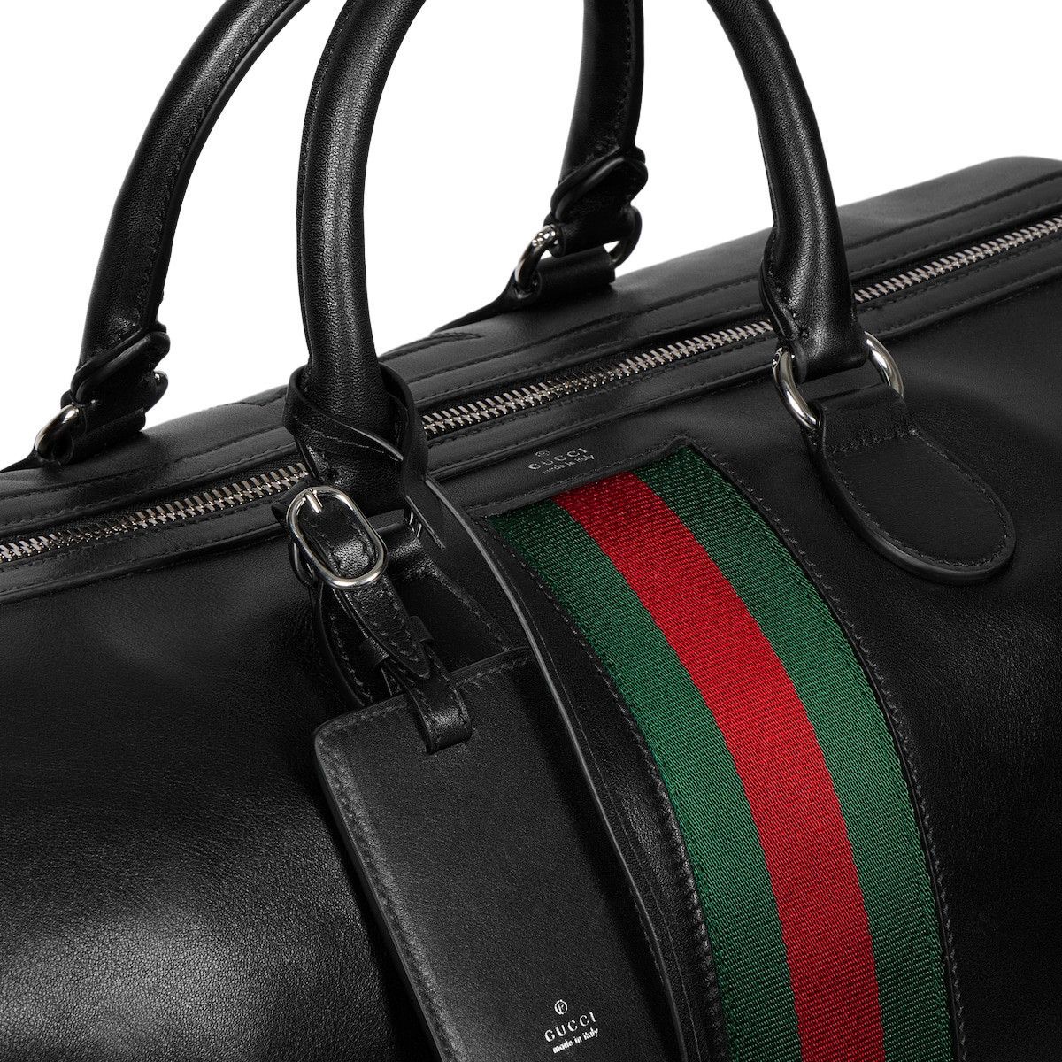 Gucci GUCCI Web Medium $3850 Black Duffle Bag New & Authentic Size ONE SIZE - 4 Thumbnail