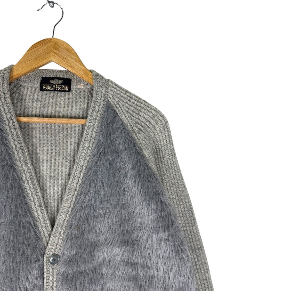 Vintage 🌟60s WORLD PIGEON MOHAIR GRIZLY CARDIGAN JACKET Size US L / EU 52-54 / 3 - 4 Thumbnail