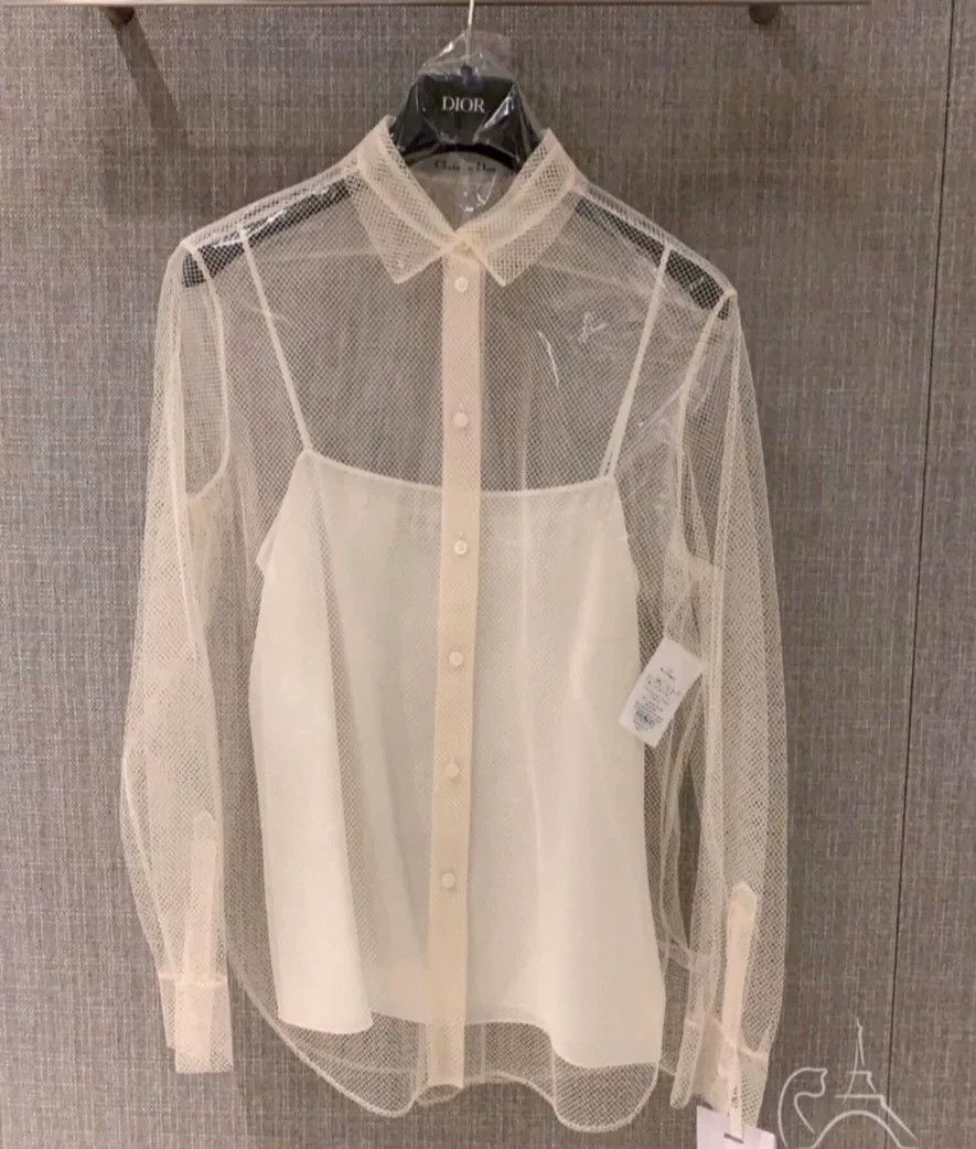 Dior sheer white Dior button-up blouse Size US S / EU 44-46 / 1 - 1 Preview