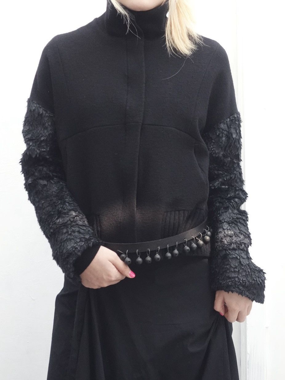 Ann Demeulemeester Ann Demeulemeester | Raven Feather Cropped Jacket Size M / US 6-8 / IT 42-44 - 2 Thumbnail