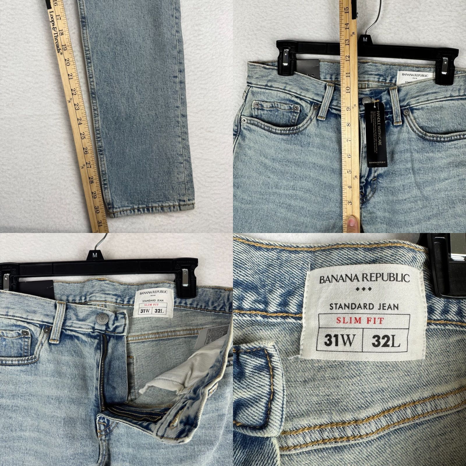 Banana Republic Banana Republic Jeans Slim Tapered Fit Light Wash 31x32 Denim Men Regular 5-Pocket Inseam 32 Vintage No Size US 31 - 8 Thumbnail