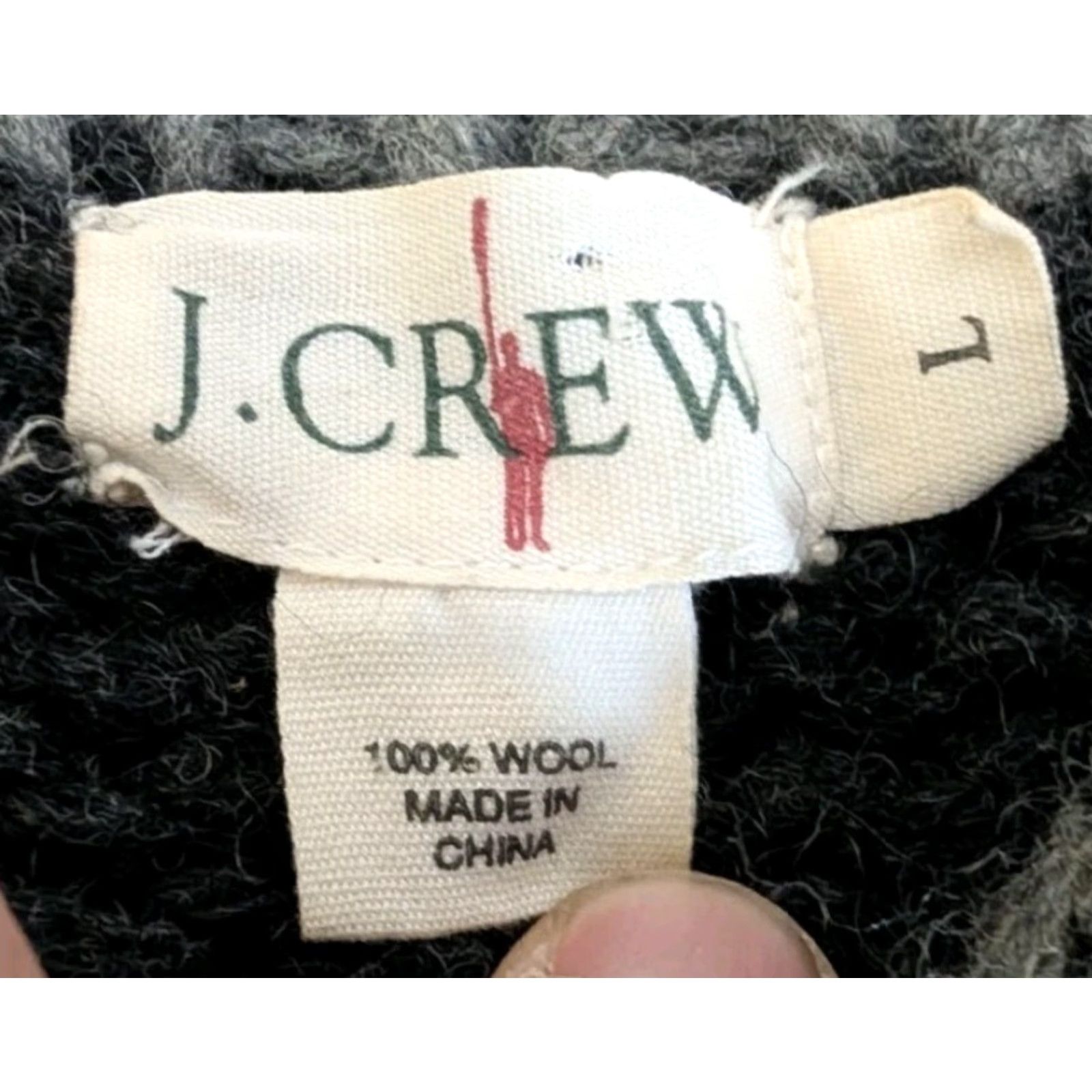 J.Crew J.CREW Men's Oarsman Fair Isle 100% Wool Sweater Diamond Pattern Black Gray L Crew Neck Pullover Winter Heavyweight Knit Knitwear Baggy? Size US L / EU 52-54 / 3 - 7 Thumbnail