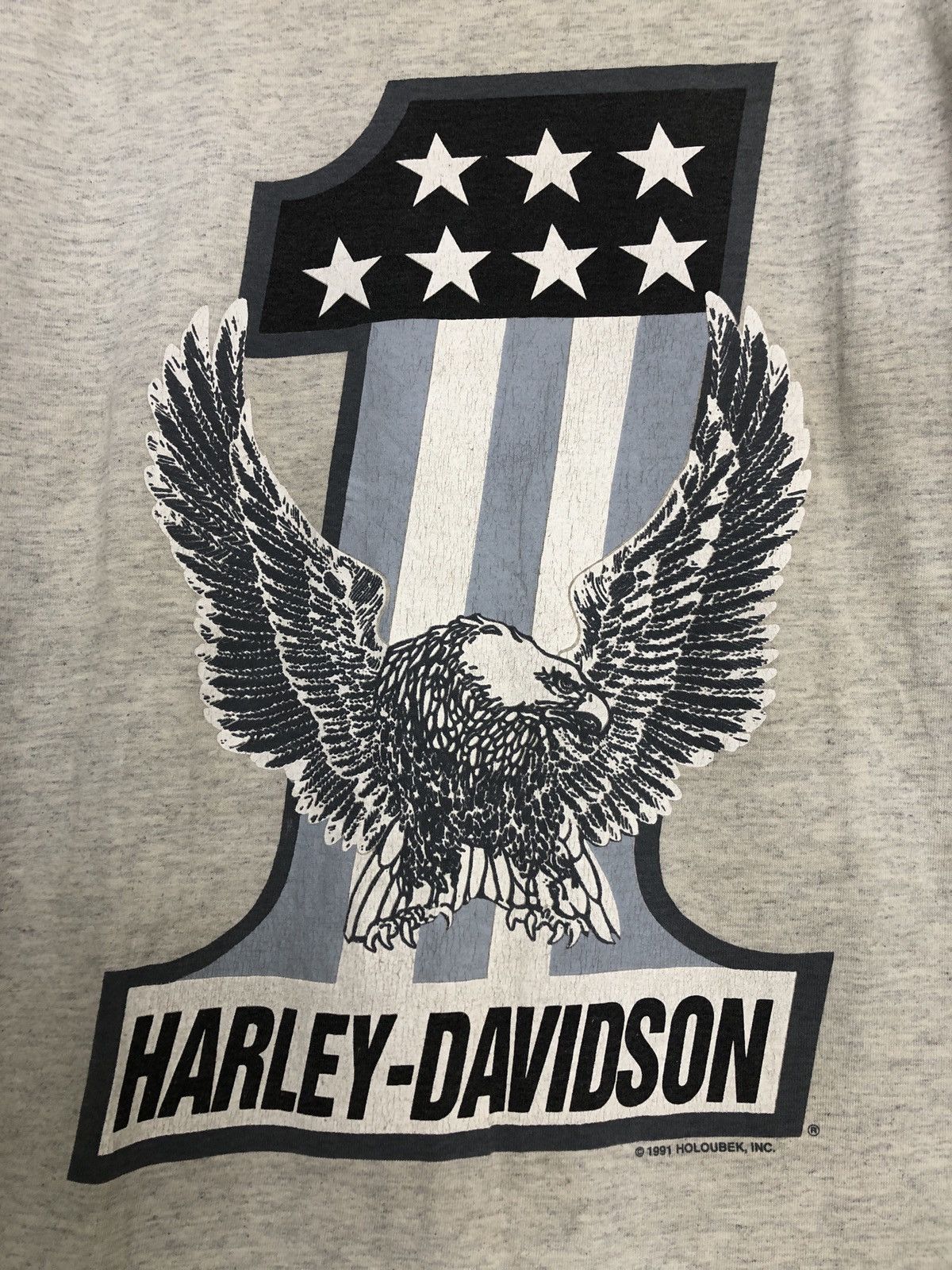 Harley Davidson Vintage 1991 Harley Davidson Raglan T-Shirt Size US M / EU 48-50 / 2 - 2 Thumbnail