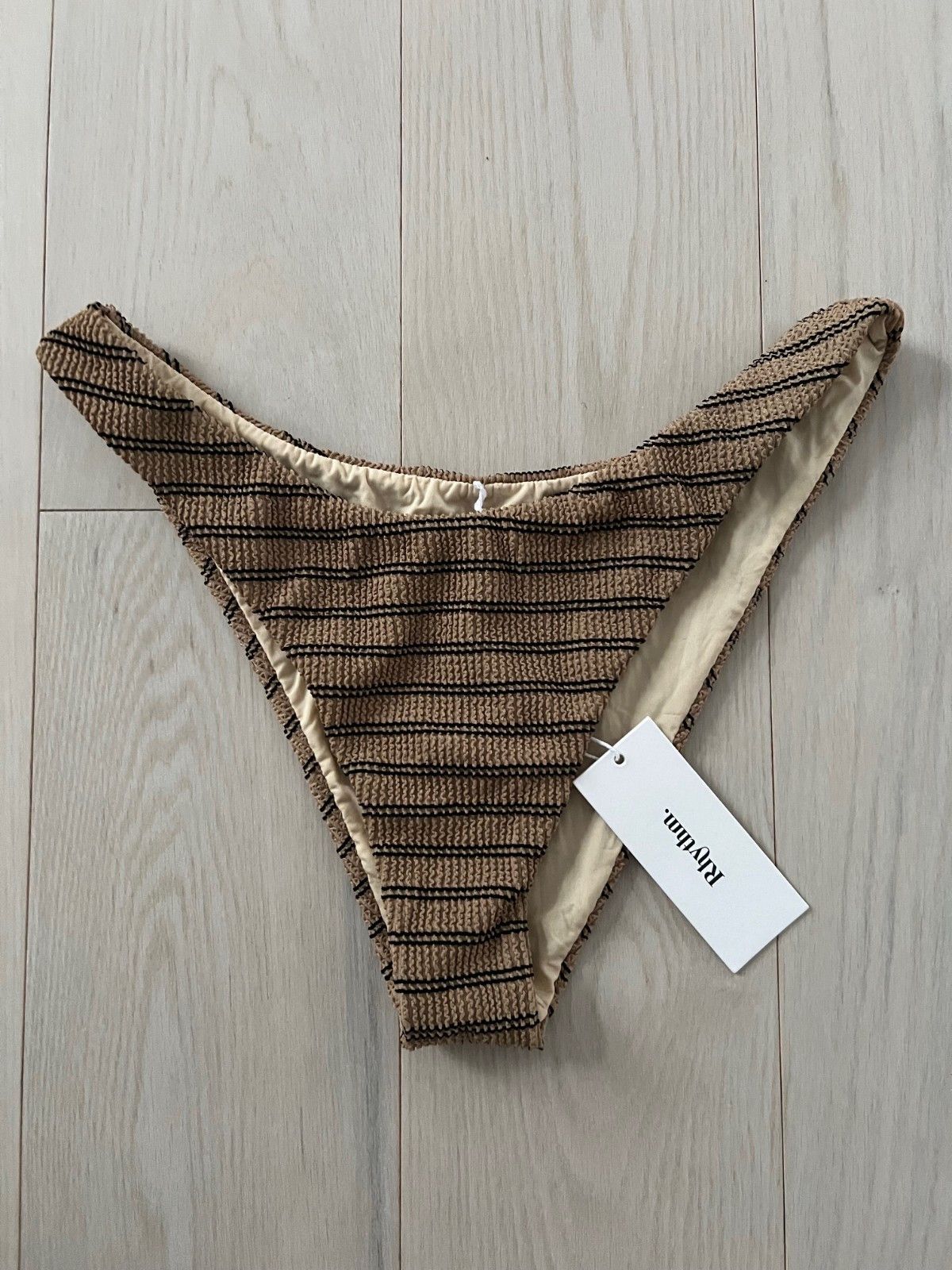 Rhythm Rhythm Sol Stripe Hi Cut Swim Bikini Bottom ( XXL ) Size 38" / US 16 / IT 52 - 3 Thumbnail