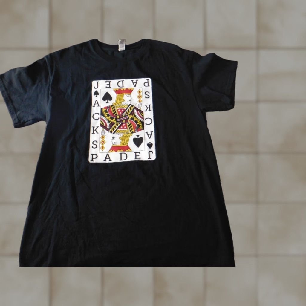 Gildan Gildan Mens T-Shirt Shirt Short Sleeve Black Cotton V-Neck M Card Deck Jack of Spades Vintage: No (Regular) Size US M / EU 48-50 / 2 - 1 Thumbnail