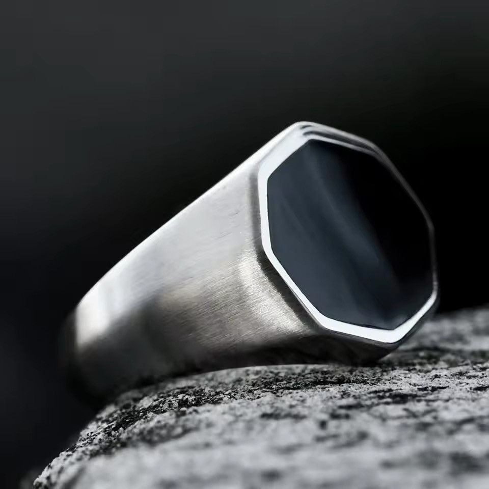 Jewelry Octagon Shape Ring High Polished Ring Size ONE SIZE - 4 Thumbnail