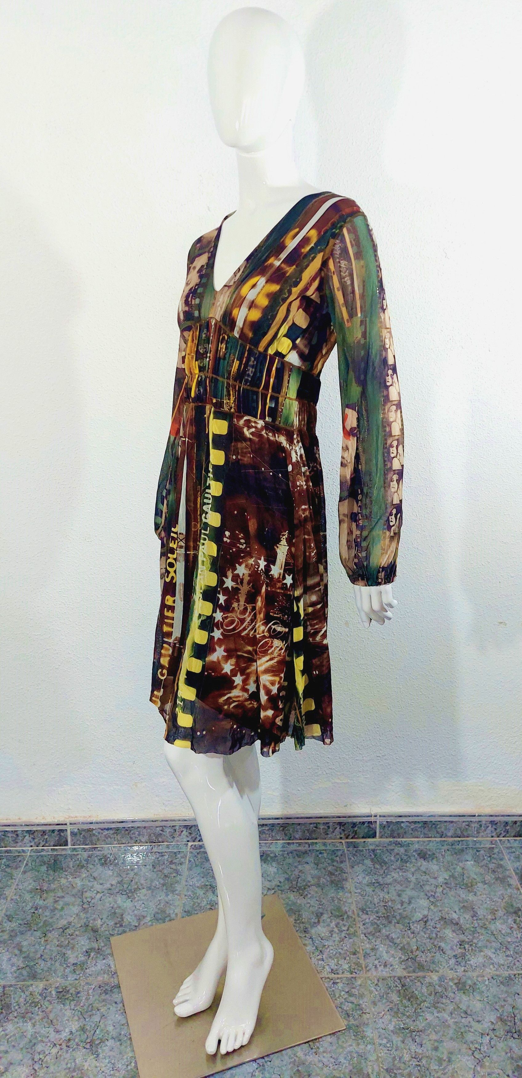Jean Paul Gaultier Jean Paul Gaultier Faces Face Paris Cinema Mesh Dress Size L / US 10 / IT 46 - 8 Thumbnail