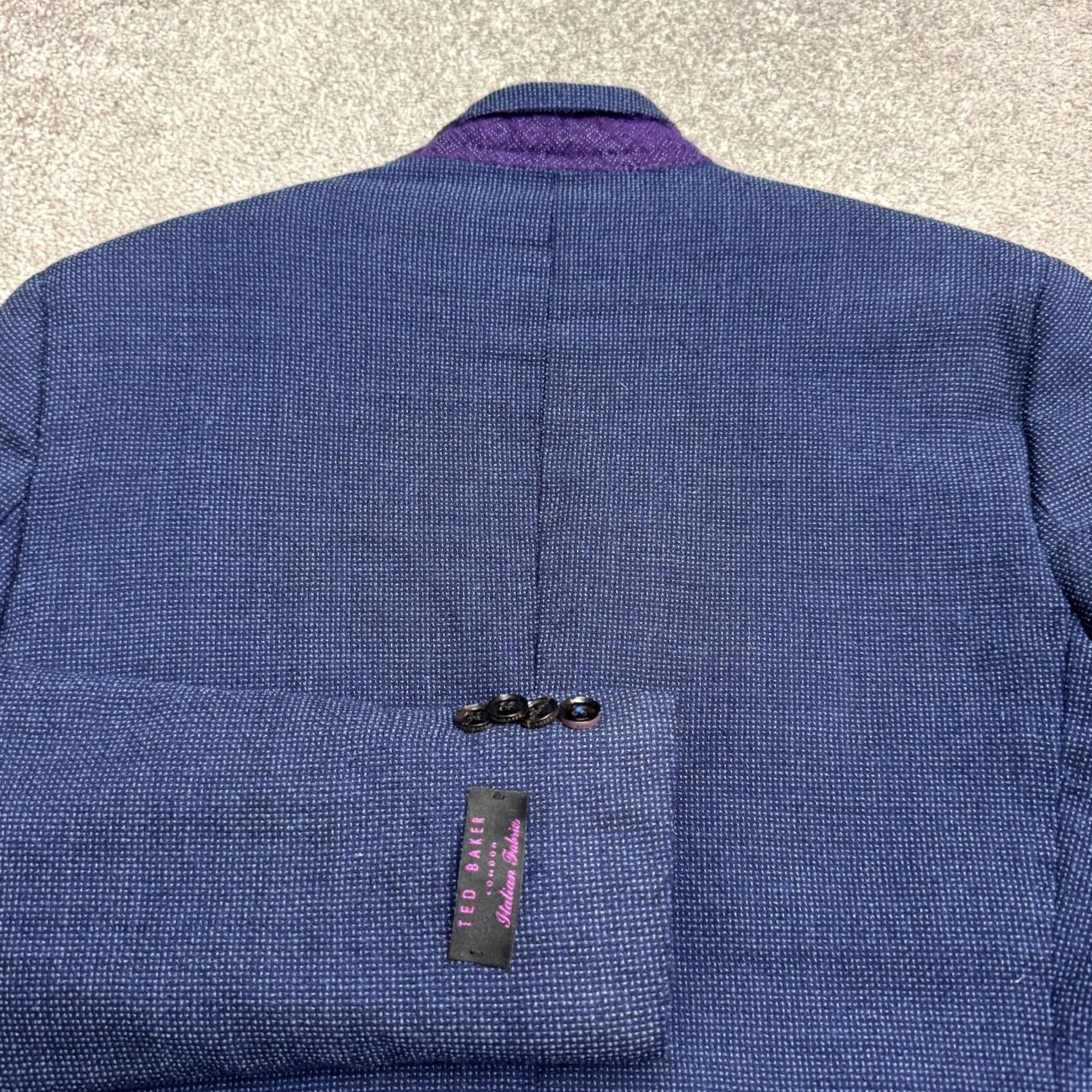 Ted Baker Ted Baker London Endurance Jay SPJ Wool Blazer Jacket Mens 38R Blue Double Vent Size 38R - 4 Thumbnail