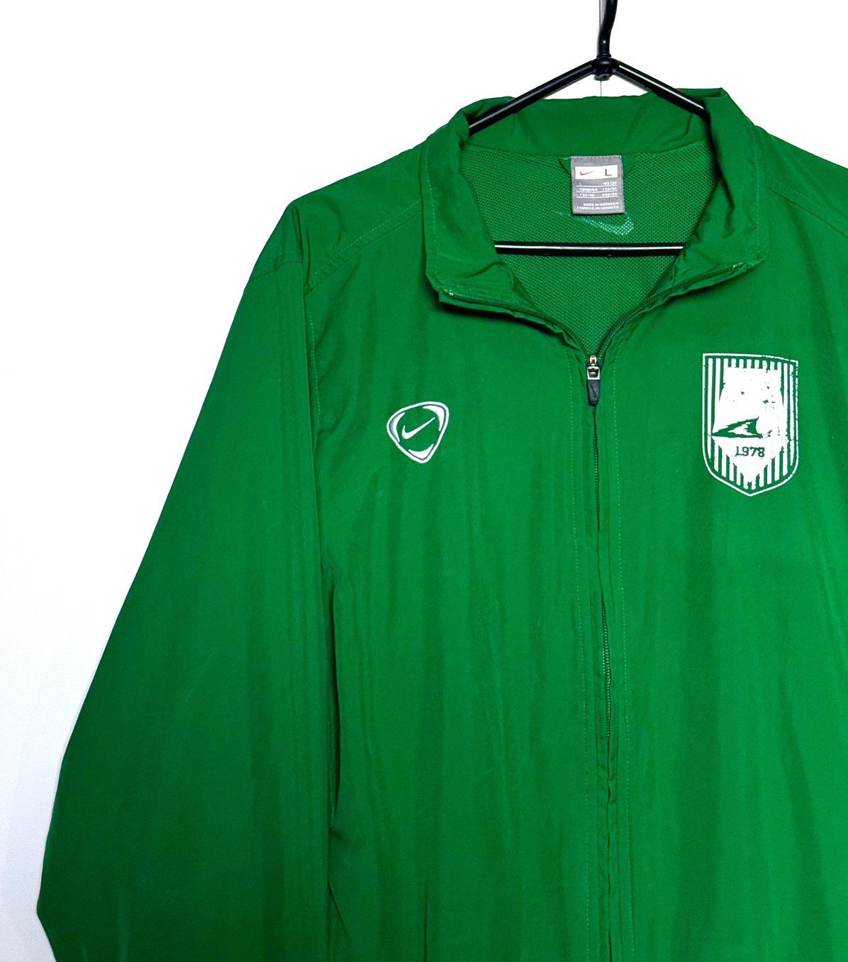 Nike × Vintage Vintage Drill Nike Green Full-Zip Windbreaker Jacket Size US L / EU 52-54 / 3 - 2 Thumbnail