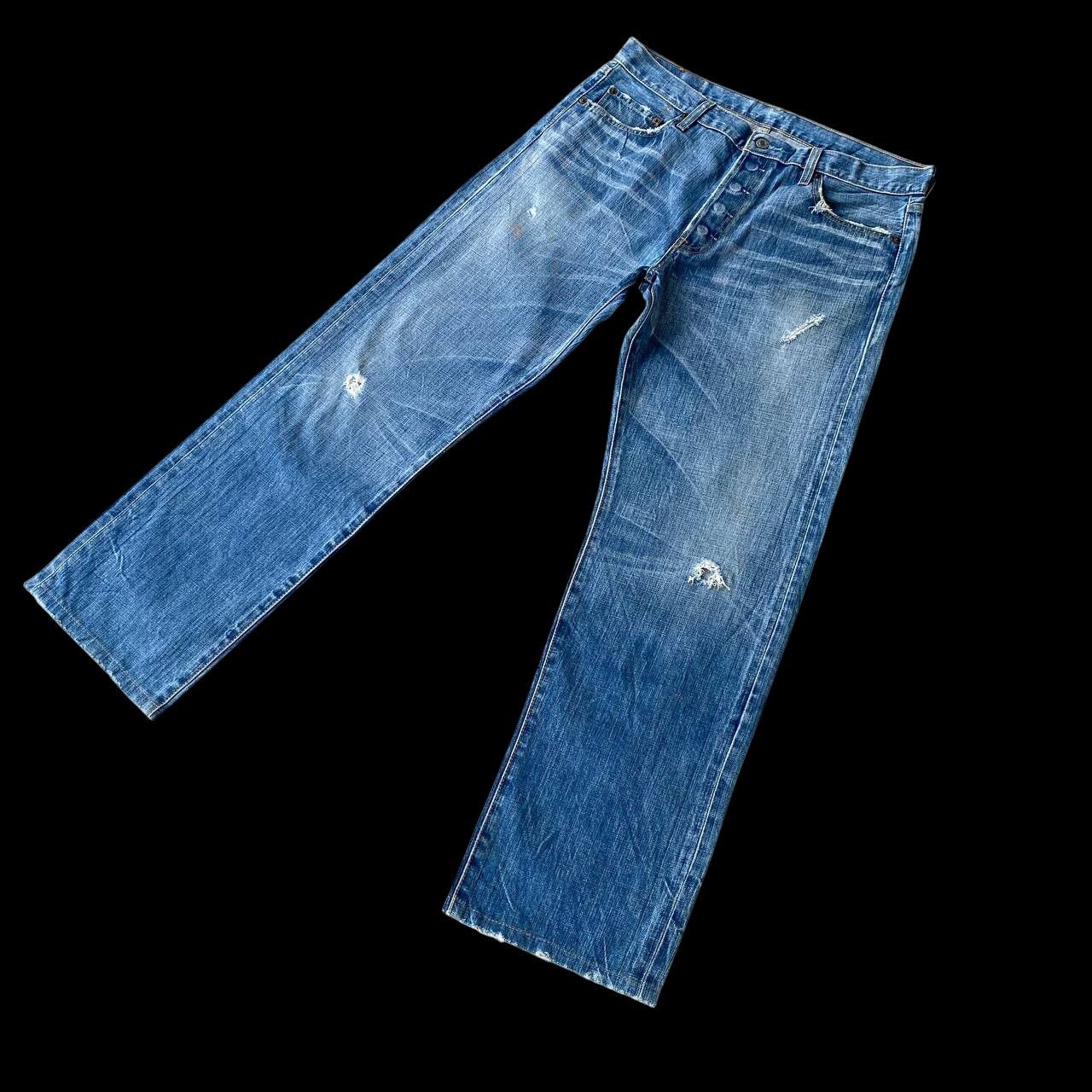 Levi's Vintage Clothing W35X32 VINTAGE LEVIS 501 JAPAN DISTRESSED DENIM 2001 RELEASE Size US 35 - 14 Thumbnail