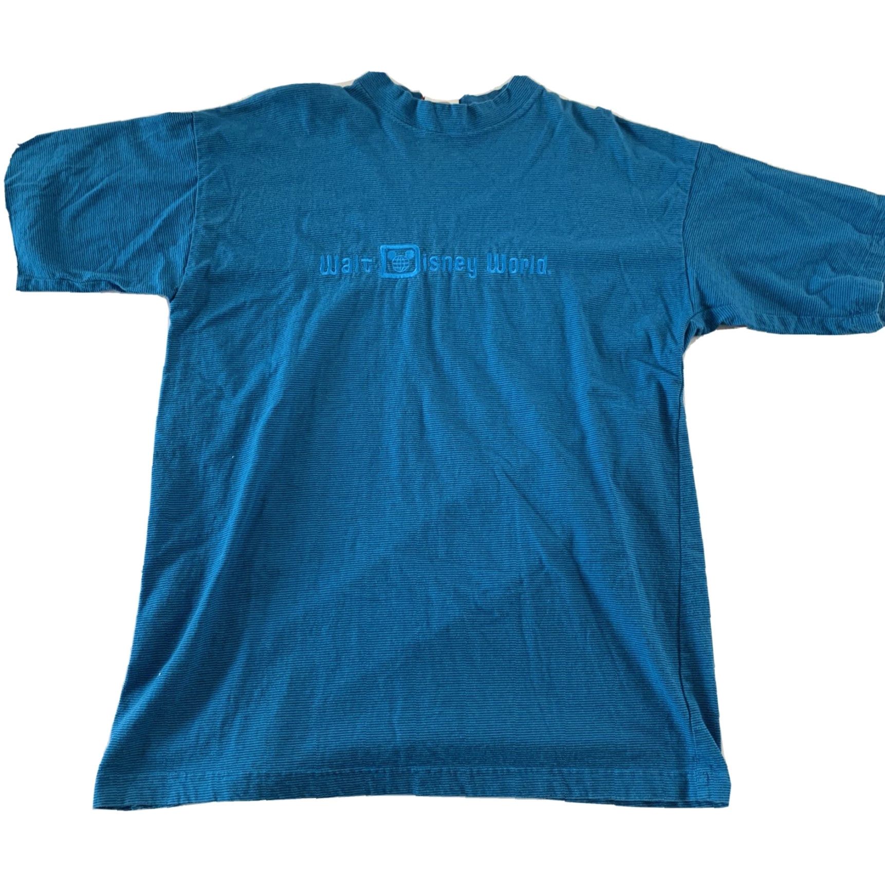 Disney VINTAGE Mickey Inc Embroidered Walt Disney Striped Short Sleeve T Shirt Men S/M Blue Disney Striped Short Sleeve T Shirt Mens S/M Size US S / EU 44-46 / 1 - 2 Thumbnail