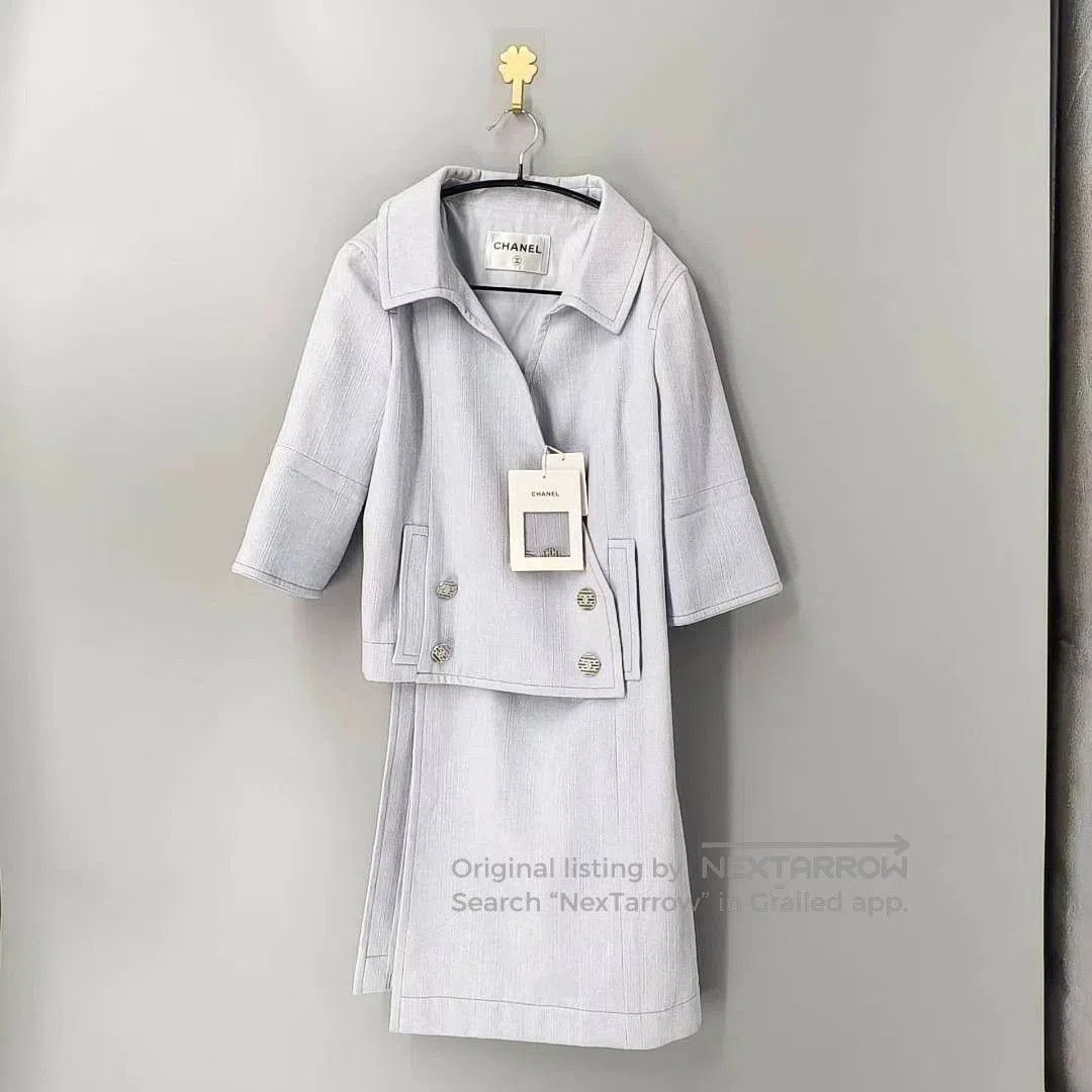 Chanel Chanel Crystal Button Blue Coat. Size US XS / EU 42 / 0 - 1 Thumbnail