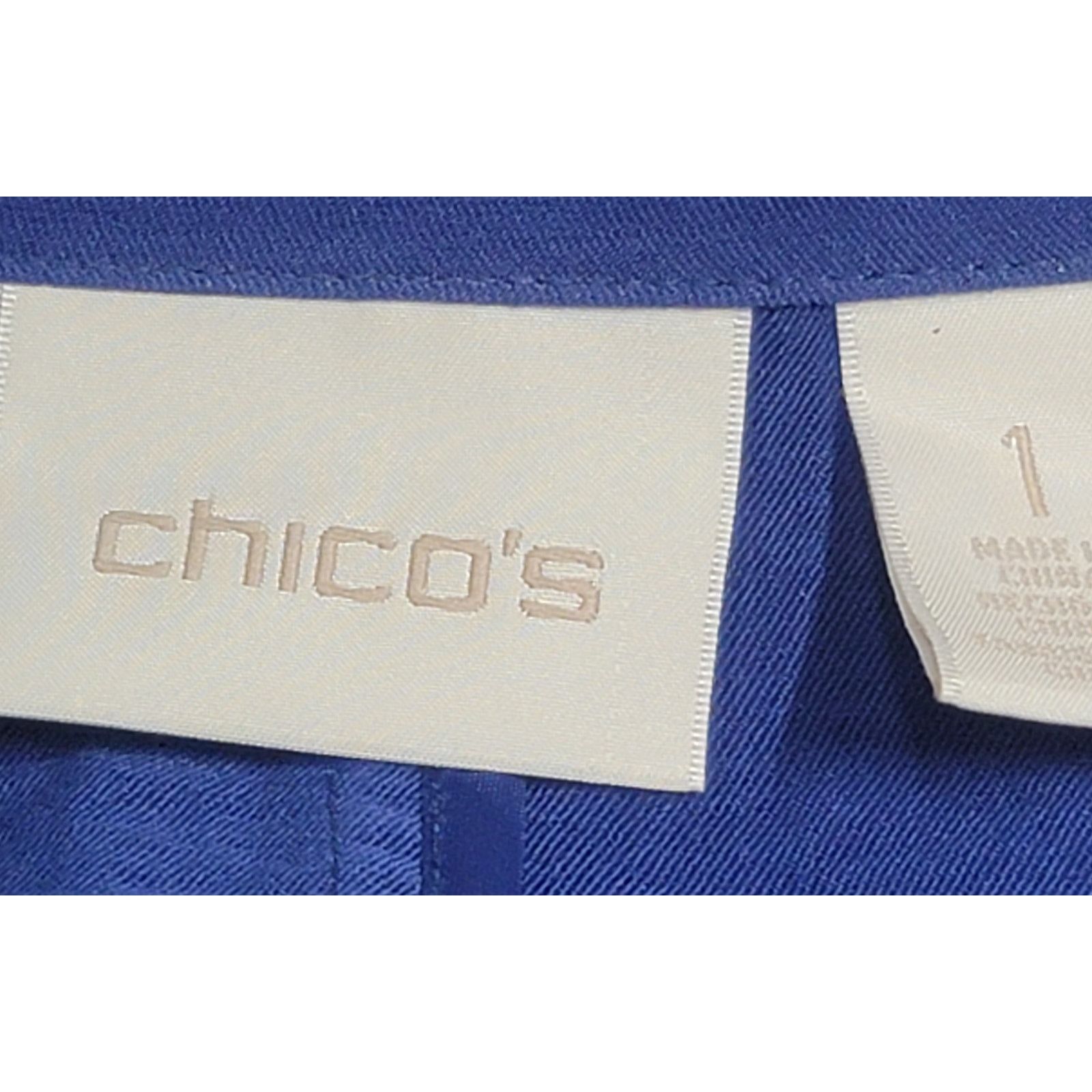 Chicos Chico's Blue Notched Collar Open Front Blazer 1 Medium Size M / US 6-8 / IT 42-44 - 3 Thumbnail