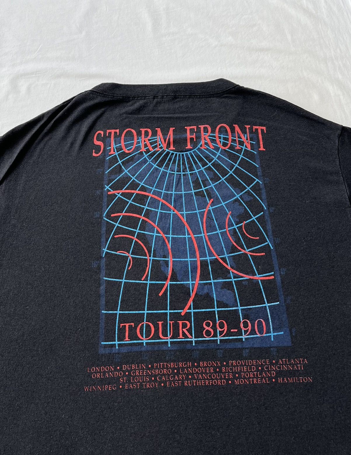 Band Tees Vintage 1989 Billy Joel Storm Front Tour 89-90 Black T-shirt Size US L / EU 52-54 / 3 - 11 Thumbnail