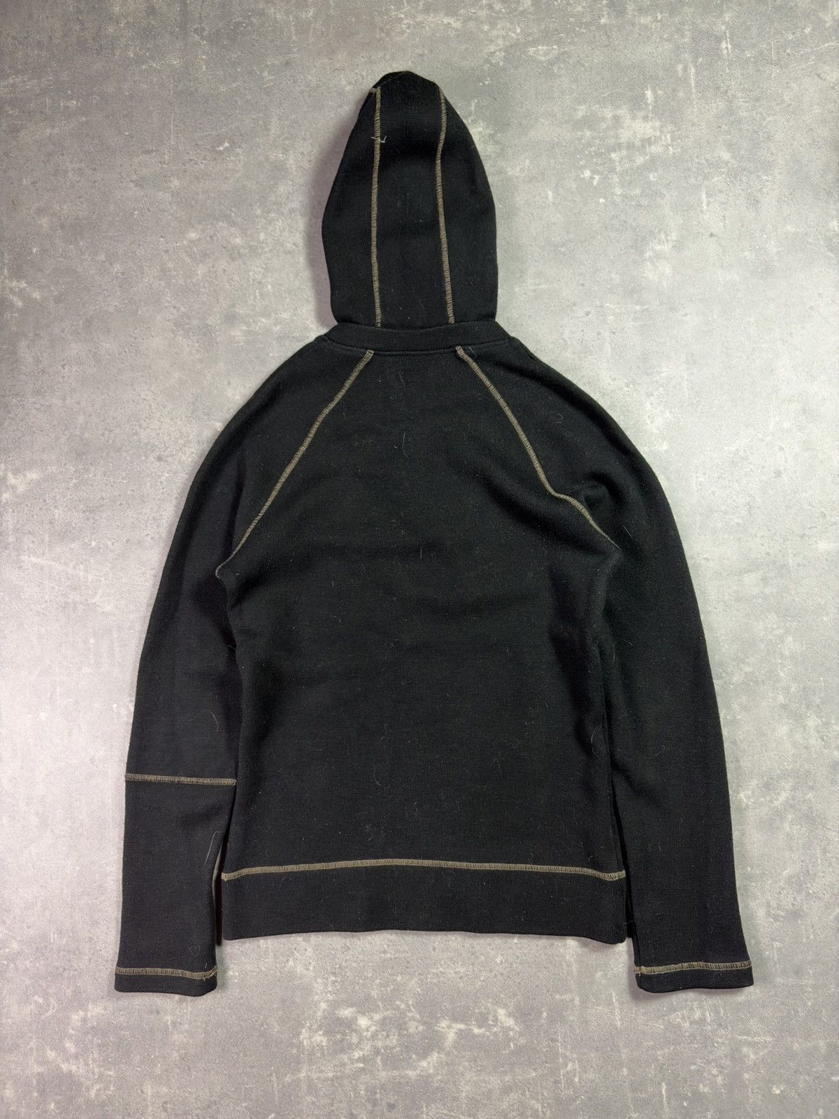 Armani 00s Armani Jeans Slim Fit Big Hood Archival Wool Hoodie M L Size US M / EU 48-50 / 2 - 2 Thumbnail
