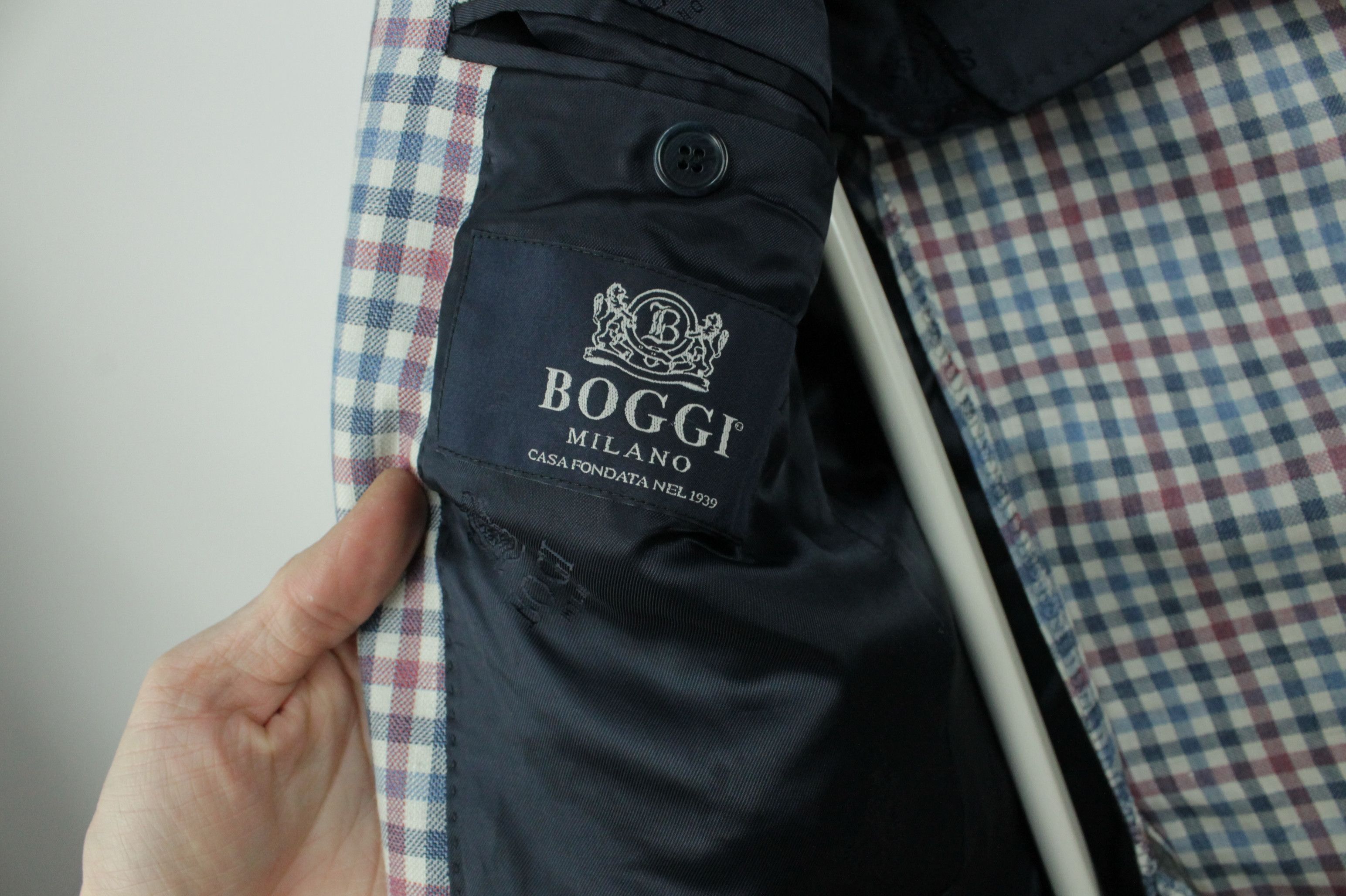 Boggi Boggi Milano Linen Wool Gingham Sport Coat Blazer Men's Size US M / EU 48-50 / 2 - 8 Thumbnail
