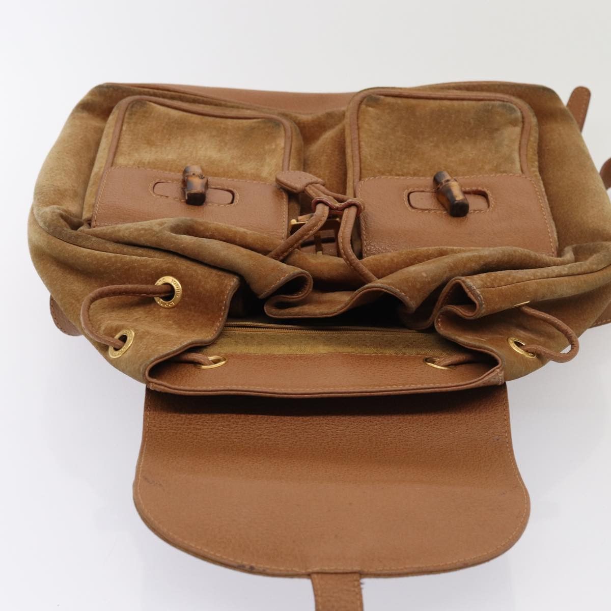 Gucci GUCCI Bamboo Shoulder Bag Suede Brown Gold 003 2058 003 2058 Size ONE SIZE - 18 Thumbnail