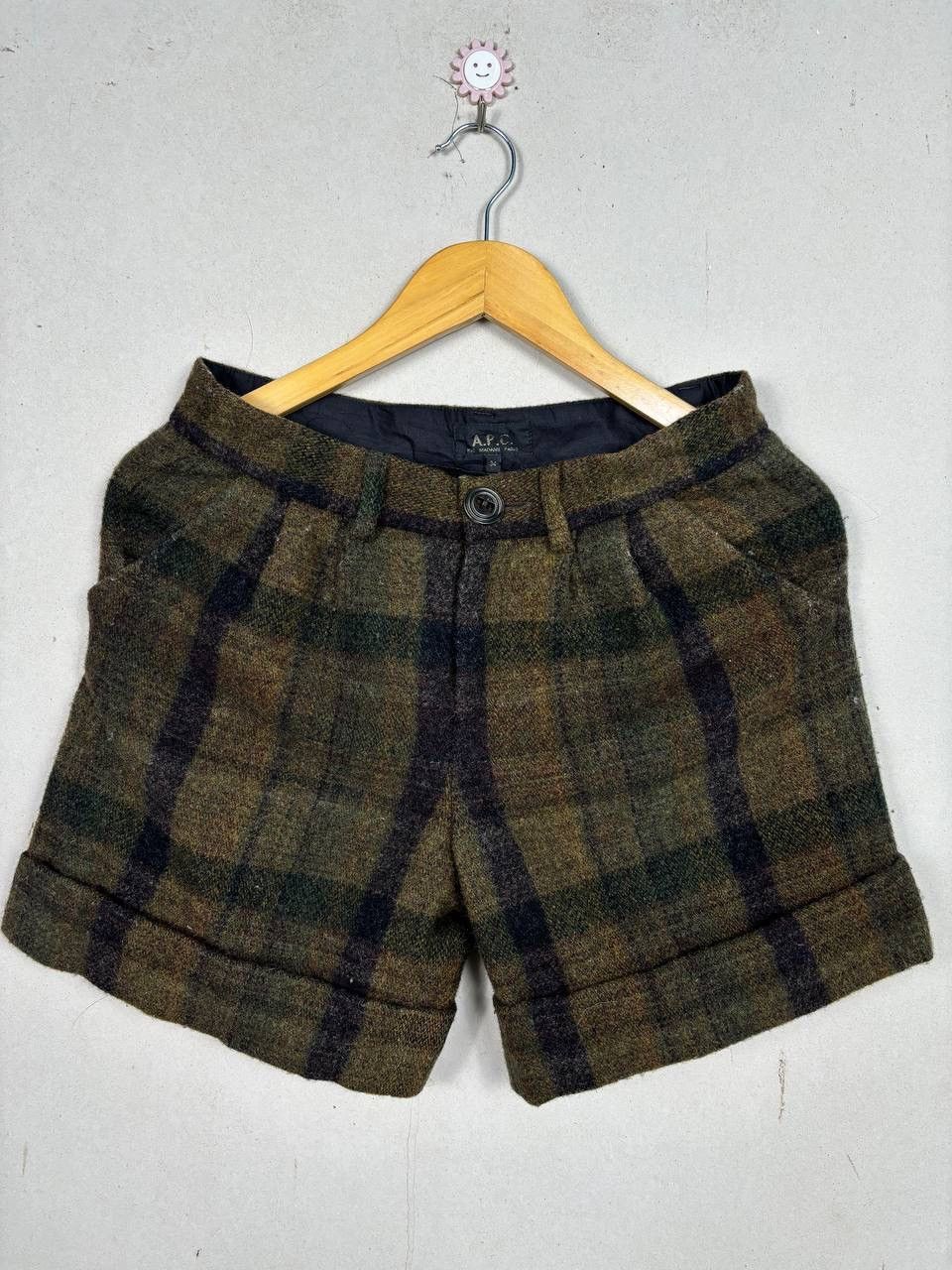 A.P.C. Vtg A.P.C. Archive Wool Plaid Shorts Rue Madame Paris Sz 34 Size US 29 - 3 Thumbnail
