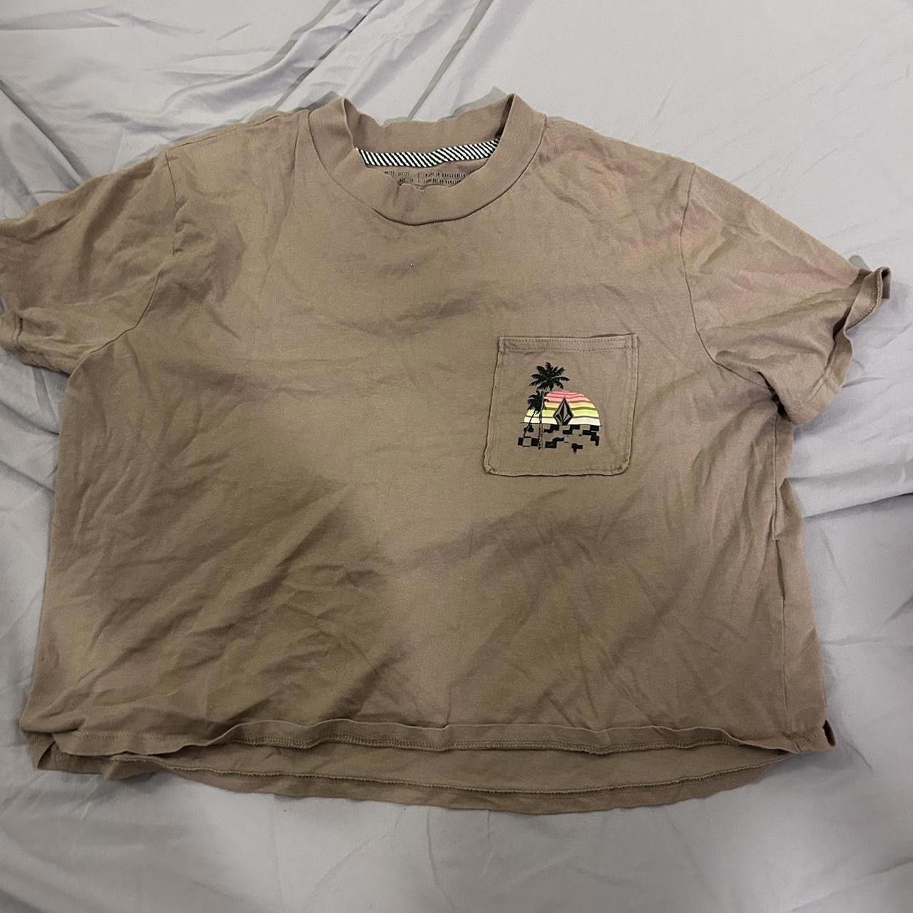 Volcom Volcom Women's Tan and Pink Tshirt Size XL / US 12-14 / IT 48-50 - 1 Thumbnail