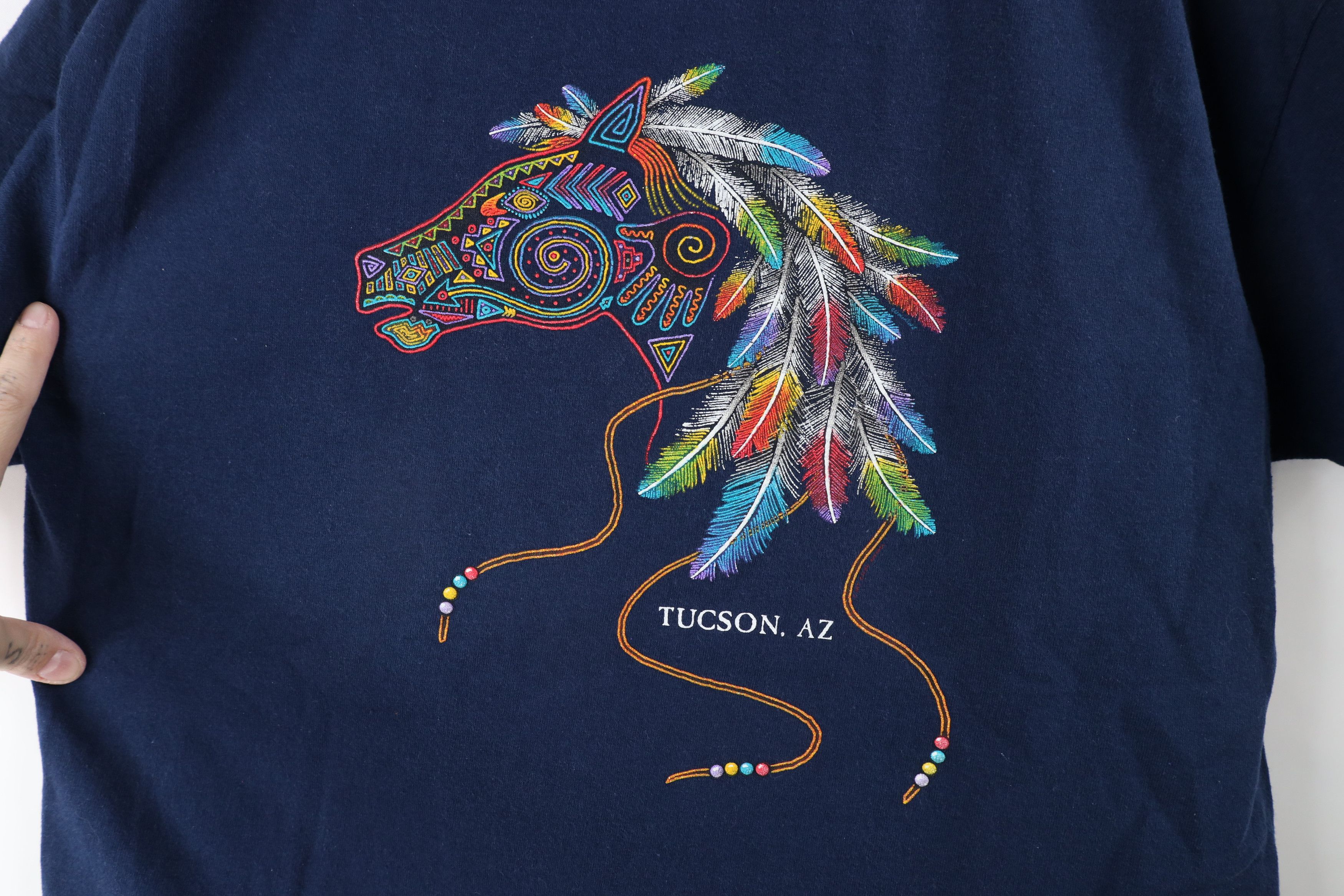 Vintage Vintage 90s Streetwear Arizona Rainbow Horse T-Shirt USA Size L / US 10 / IT 46 - 4 Thumbnail