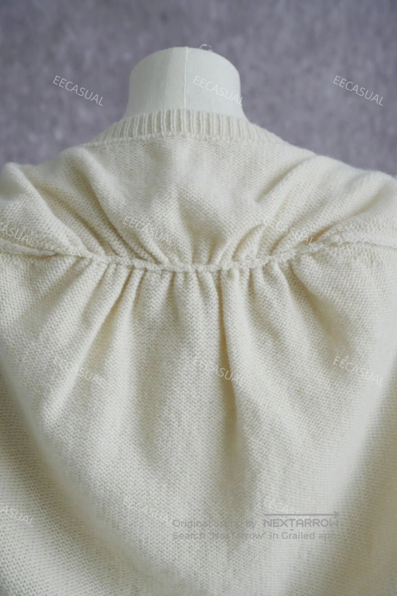 Yashi Yamamuri Yohji Yamamoto White Wool Cardigan Sweater. Size L / US 10 / IT 46 - 6 Thumbnail