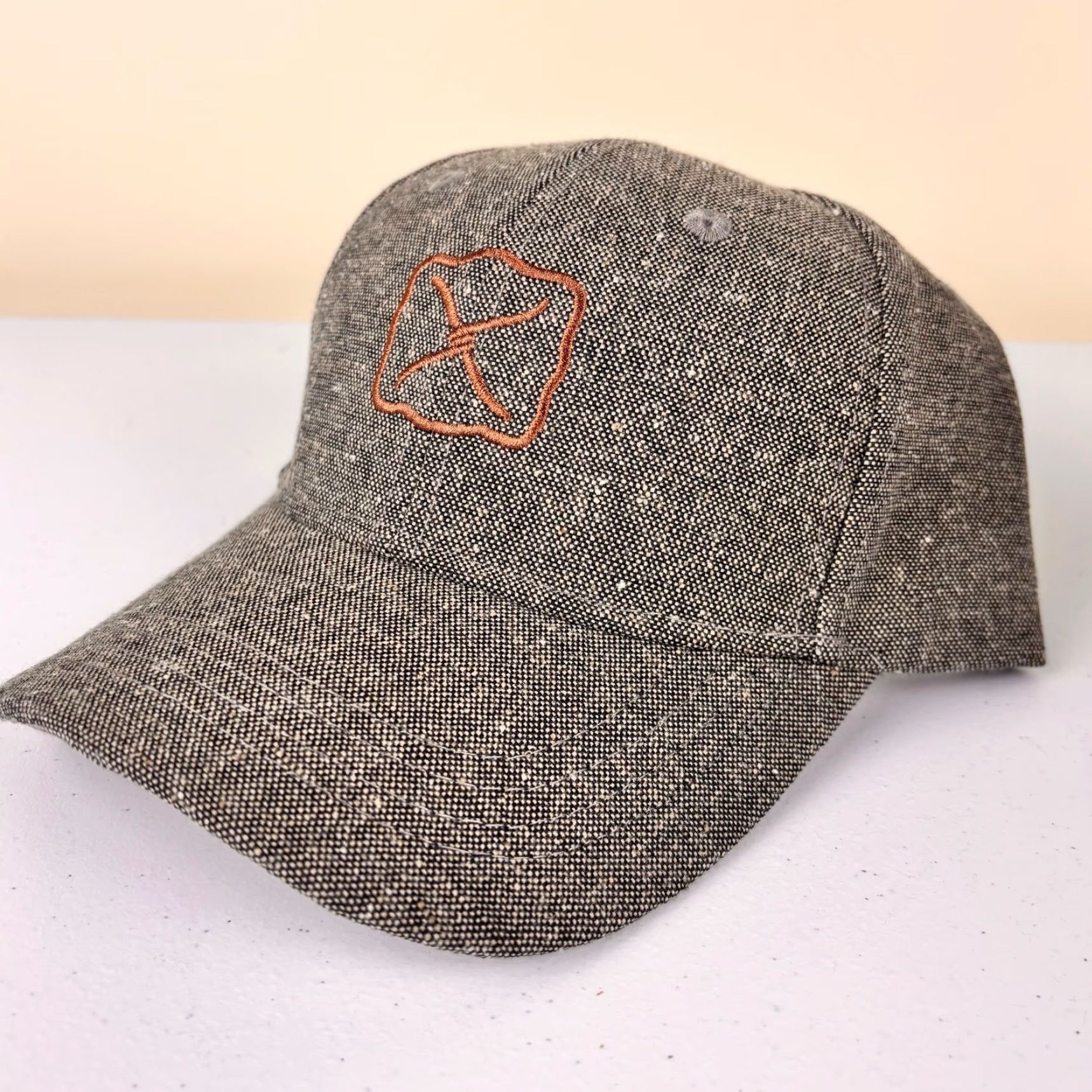 Twisted X Twisted X Baseball Cap Hat Strapback Tweed Western Copper Logo Adult One Size Brown/Tan Canvas Cotton Ballcap Adjustable Hook and Loop Size ONE SIZE - 2 Thumbnail
