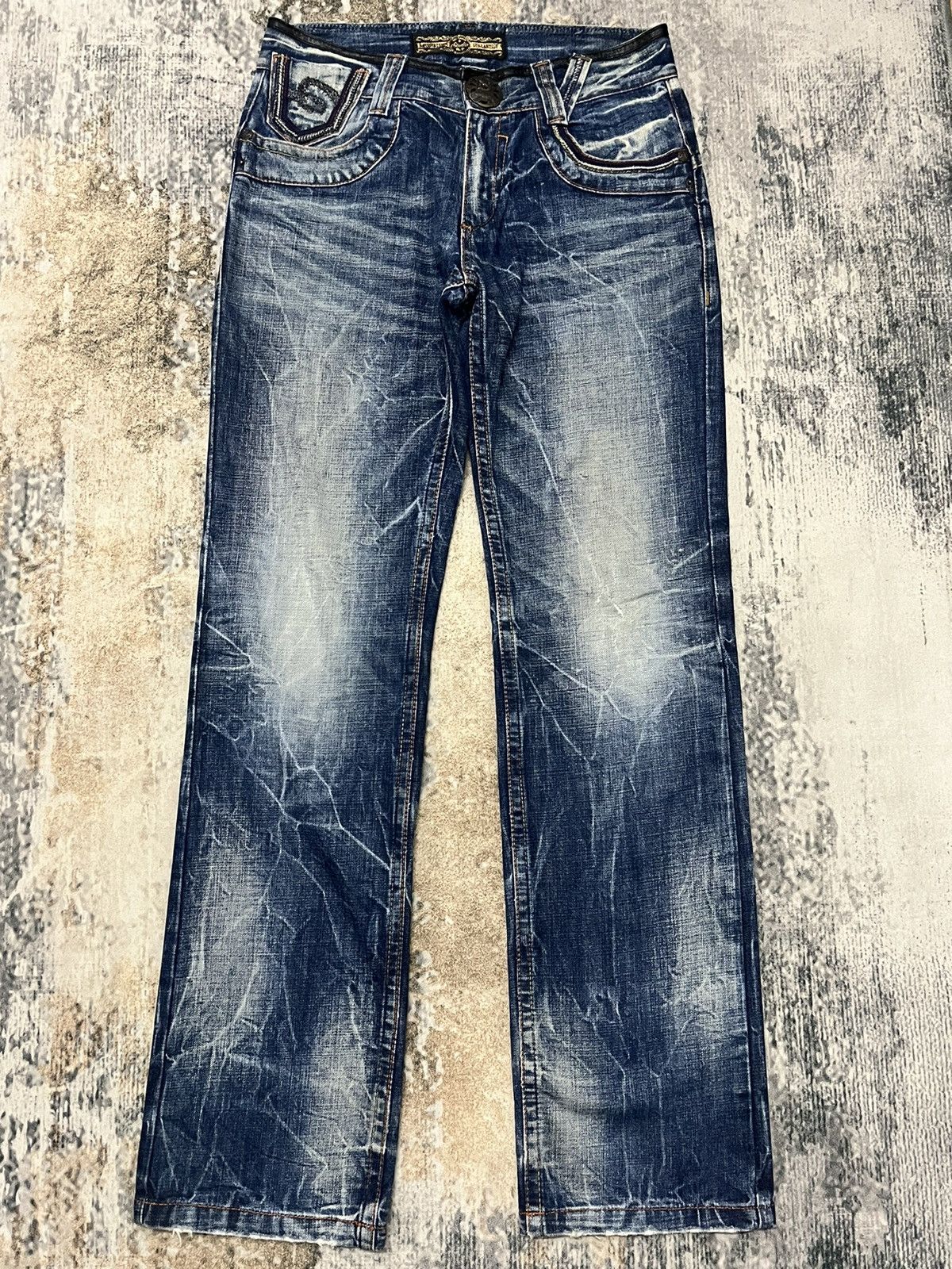 image of If Six Was Nine Studio Rp Denim Skull Jeans Art Single Zipper Pocket Denim in Blue, Men's (Size 32)