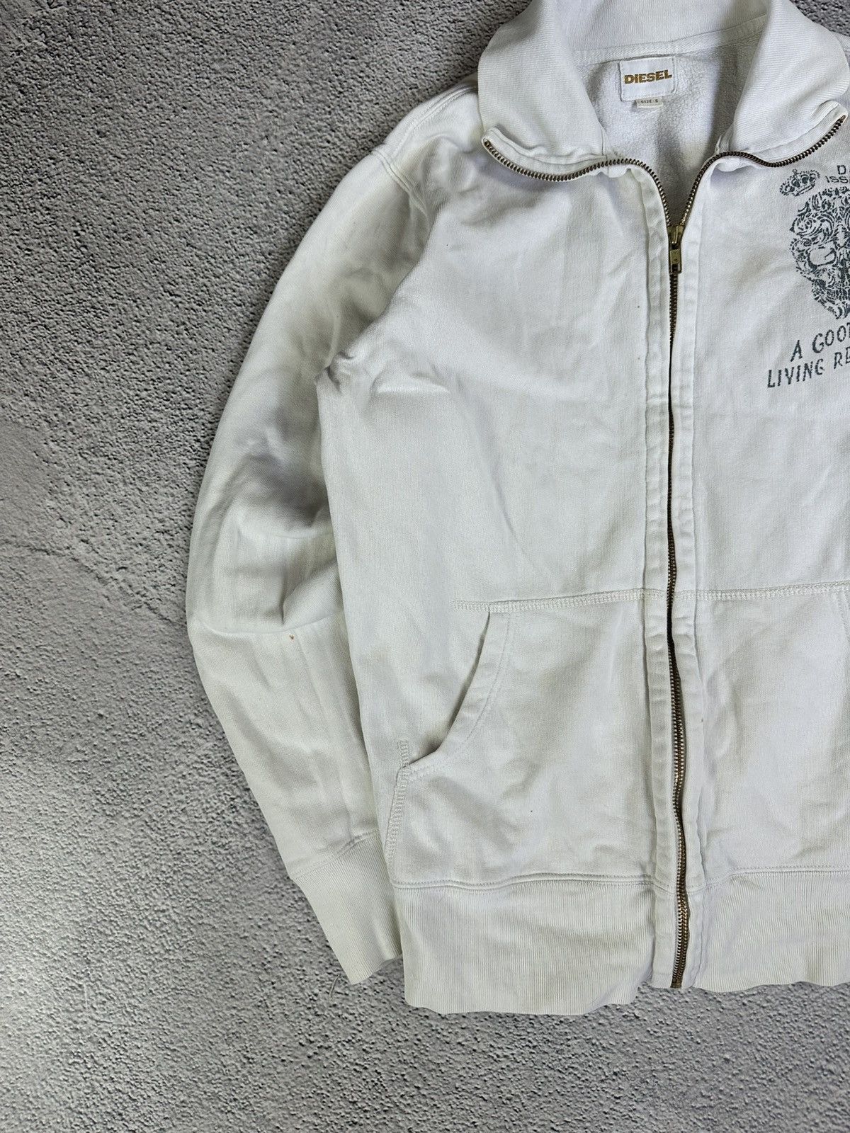 Diesel × Vintage Vintage Diesel Industry Zip Hoodie Y2K Distressed Faded Size S / US 4 / IT 40 - 4 Thumbnail