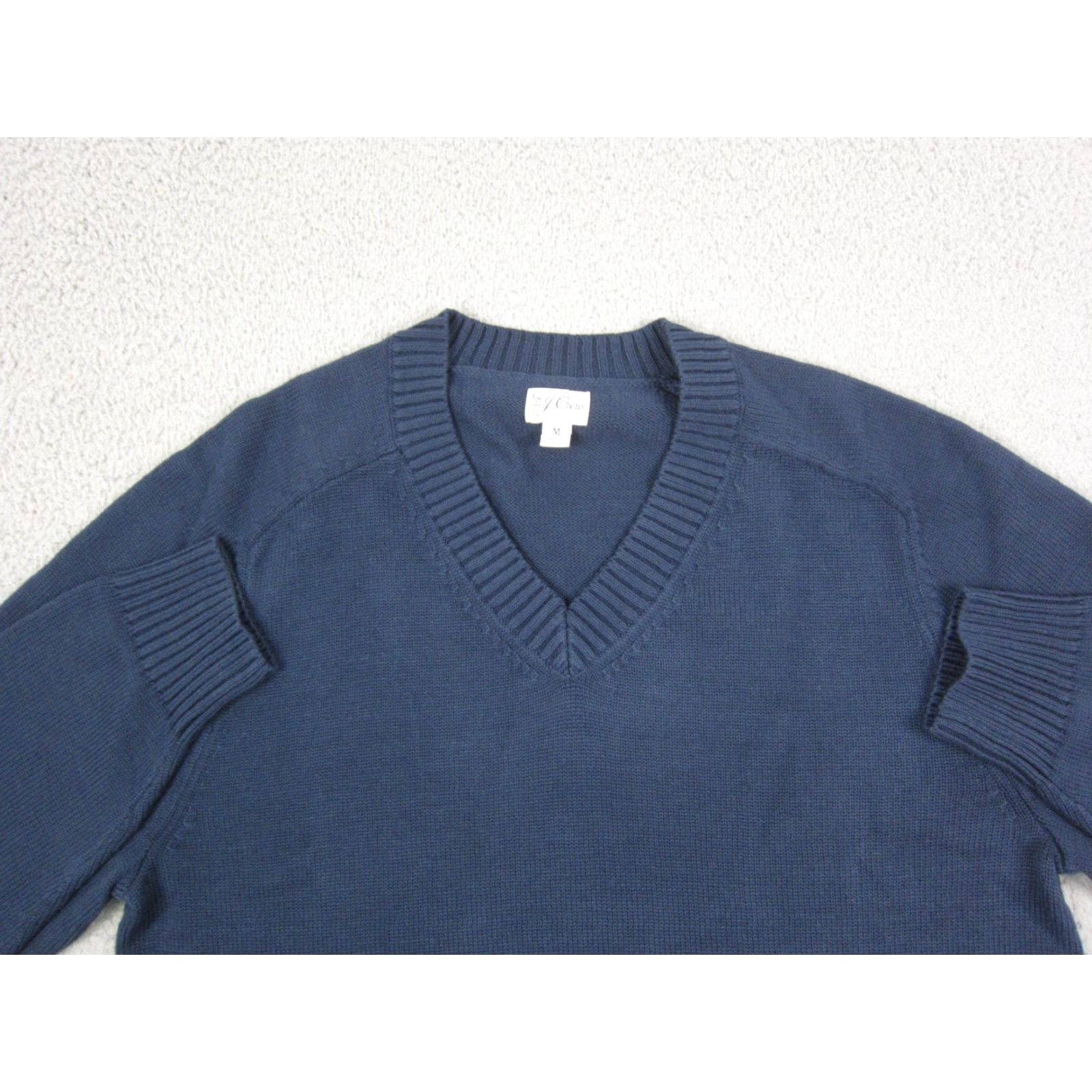 J.Crew J Crew Sweater Mens M Blue V-Neck Pullover Cotton Ribbed Trim 90s Casual Size US M / EU 48-50 / 2 - 2 Thumbnail