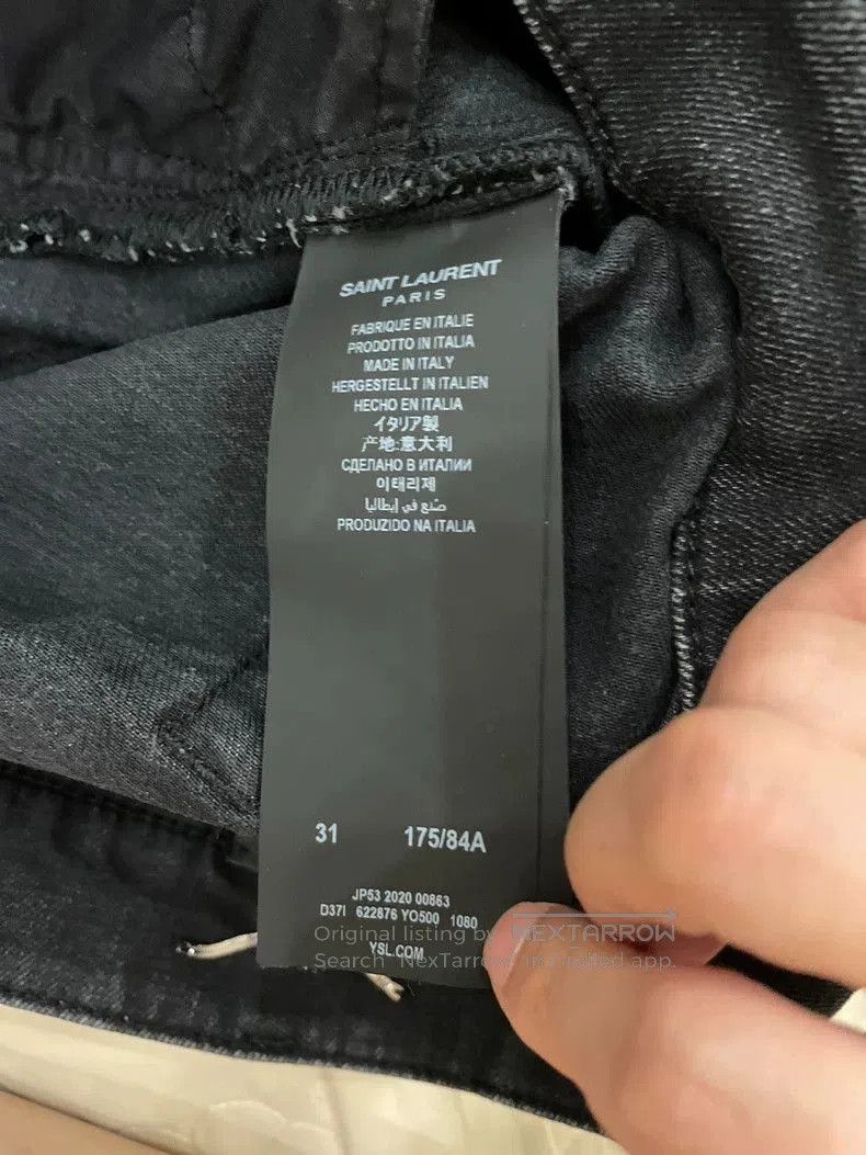 Saint Laurent Paris Saint Laurent D24 Black Denim Jeans. Size US 31 - 6 Thumbnail