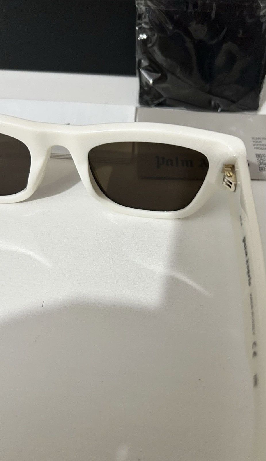 Palm Angels PALM ANGELS Sunglasses White Rectangle Volcan Gold Mirror Size ONE SIZE - 7 Thumbnail