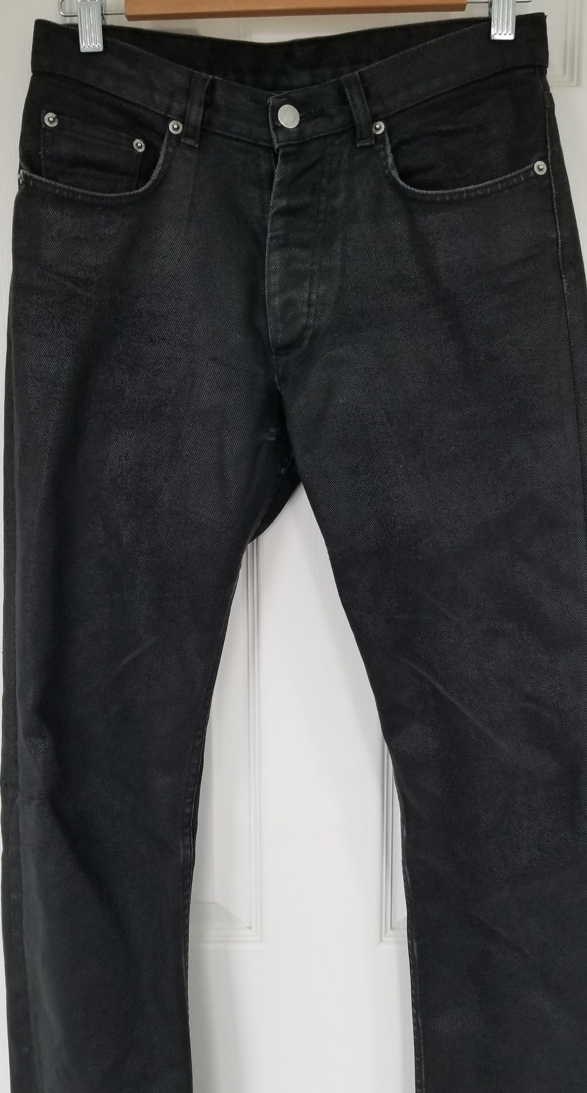 image of Helmut Lang Coated Black Denim Classic Straight Jeans 1999, Men's (Size 30)