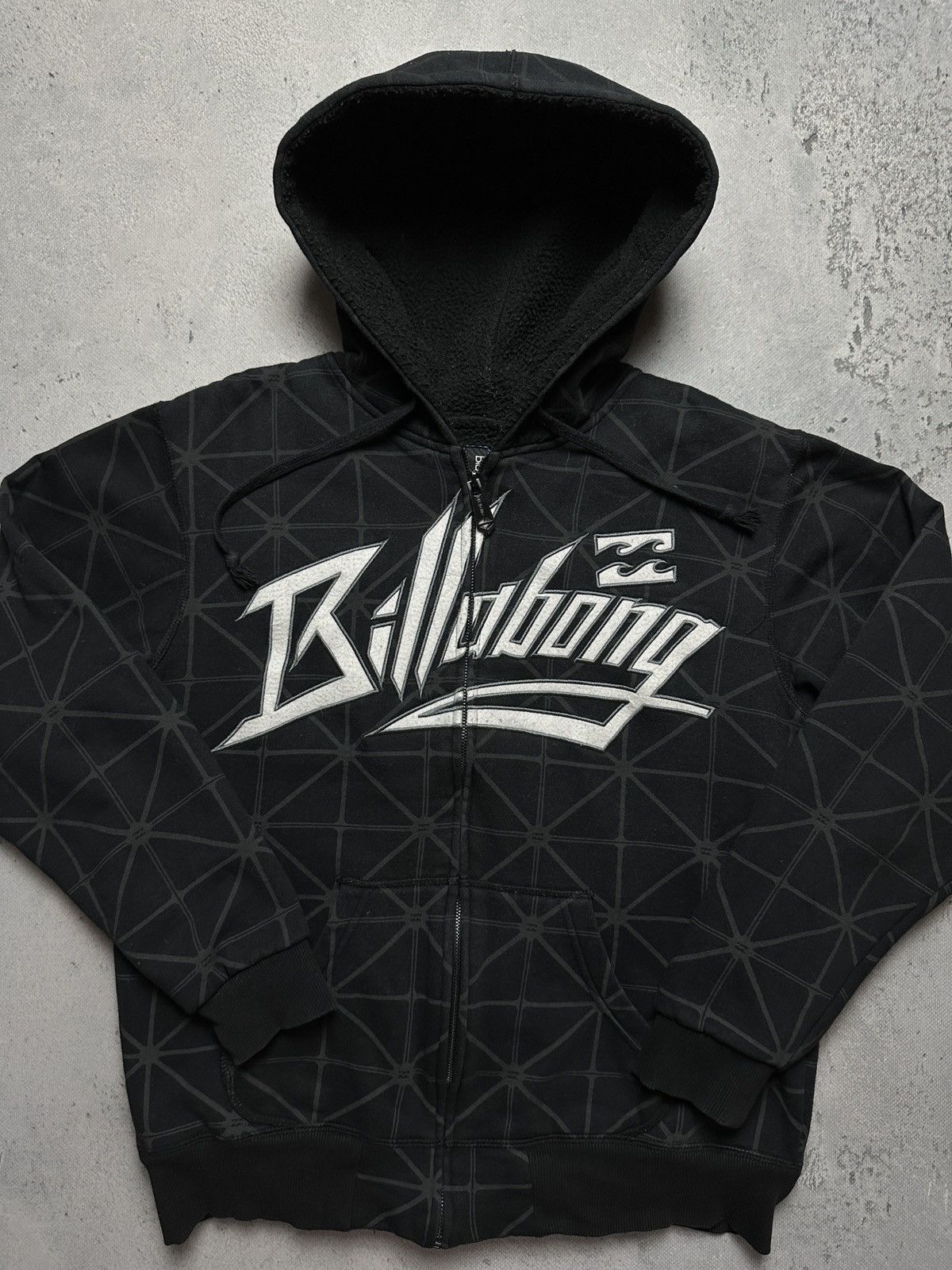 Vintage Billabong Zip Hoodie Embroidery Big Logo y2k SWAG