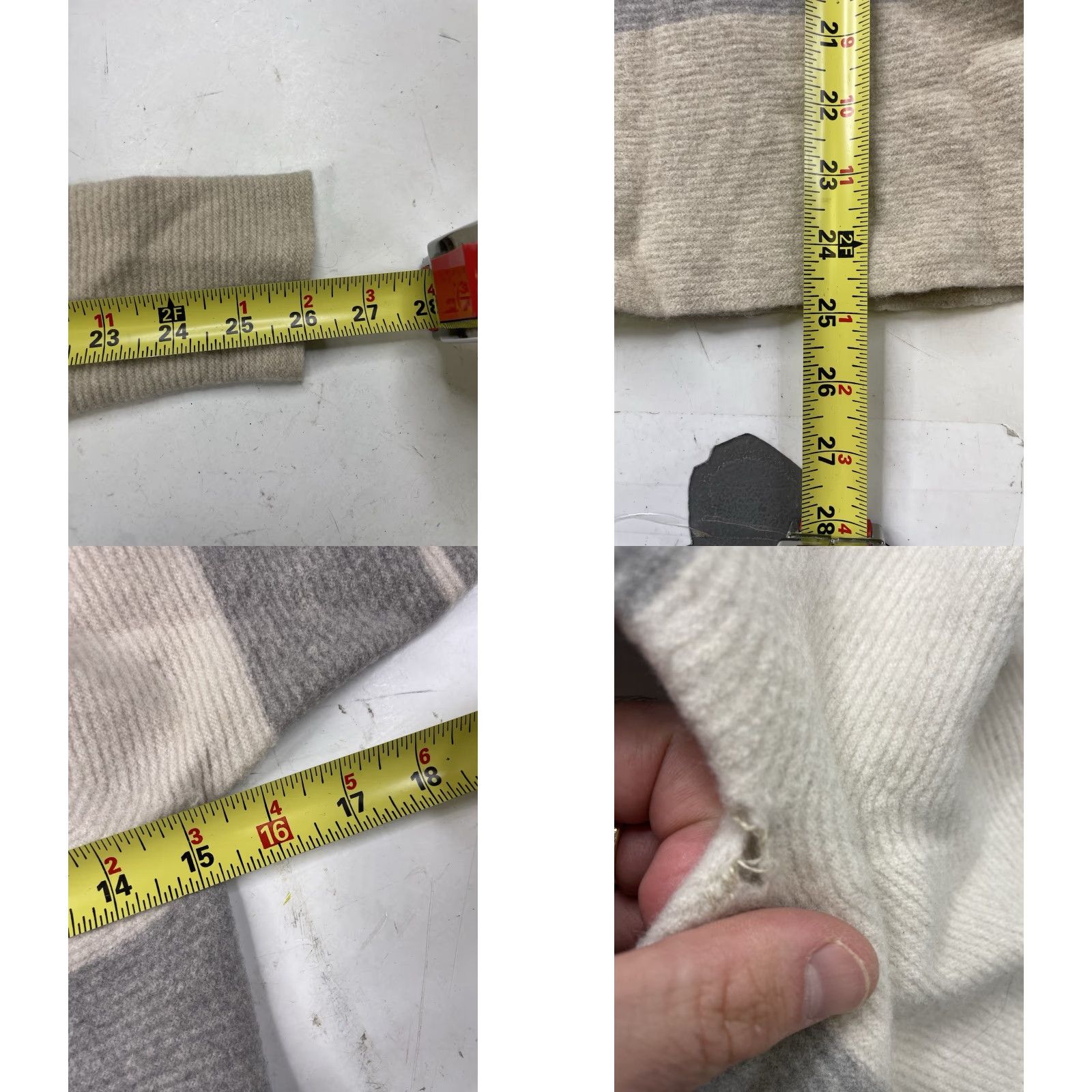 Vintage Celtic & Co Jumper Yoke Detail Tunic 100% Wool Neutral Striped Knit Jumper M Multicoloured Women Winter Vintage No Size M / US 6-8 / IT 42-44 - 8 Thumbnail
