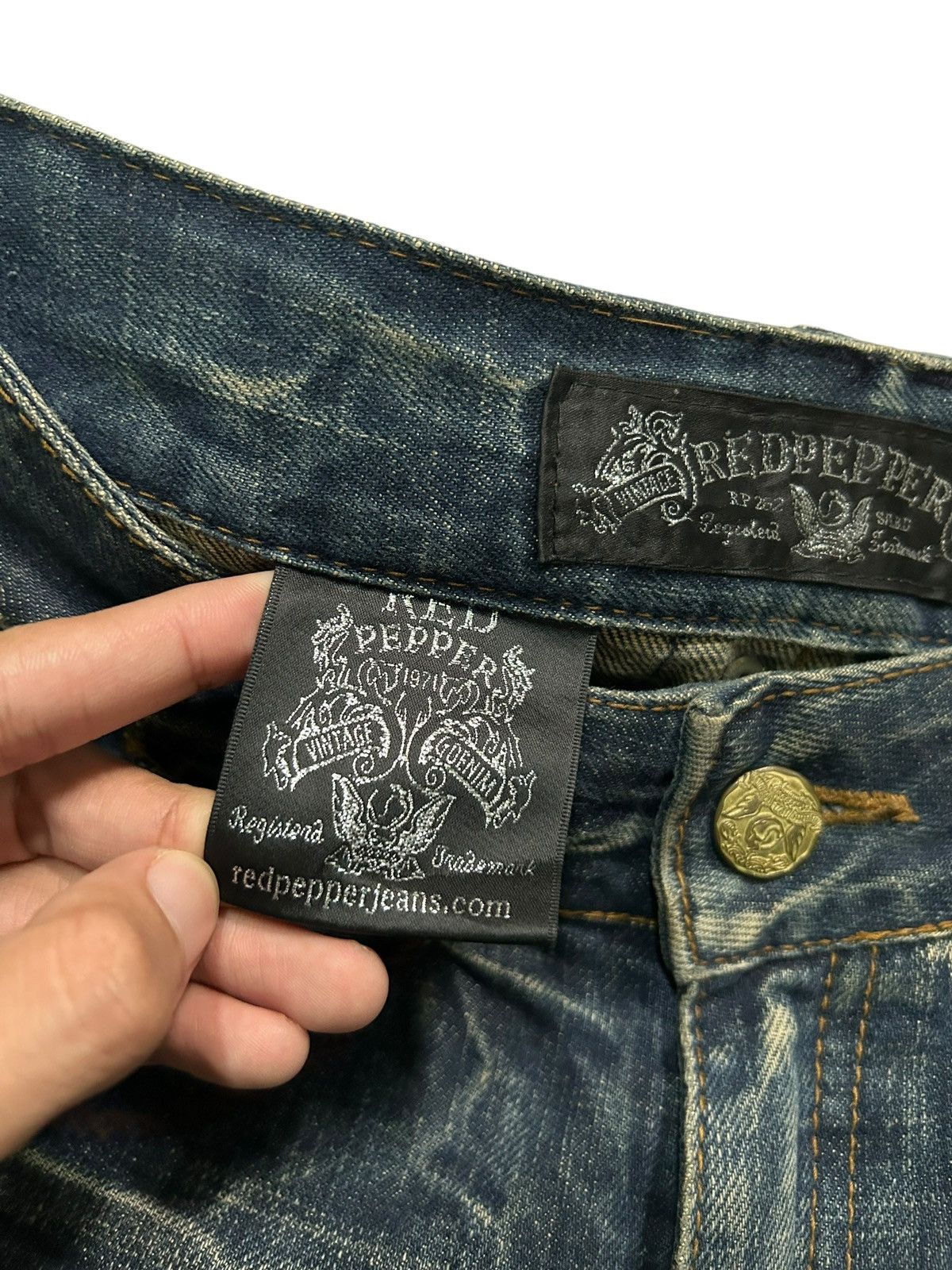 Japanese Brand × Kapital × Vintage Flare Red Papper Japan Punk Bondage Style Denim ☠️🎌 Size US 30 / EU 46 - 12 Thumbnail