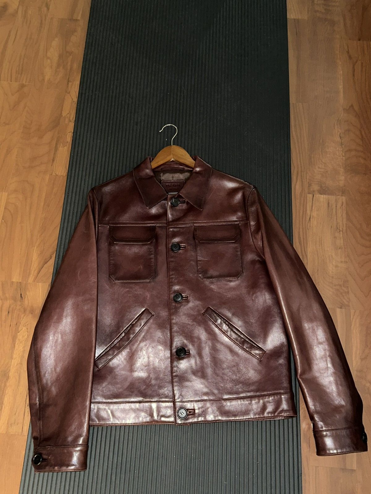 Prada RARE GRAIL Prada luxurious dyed leather jacket Size US M / EU 48-50 / 2 - 8 Thumbnail