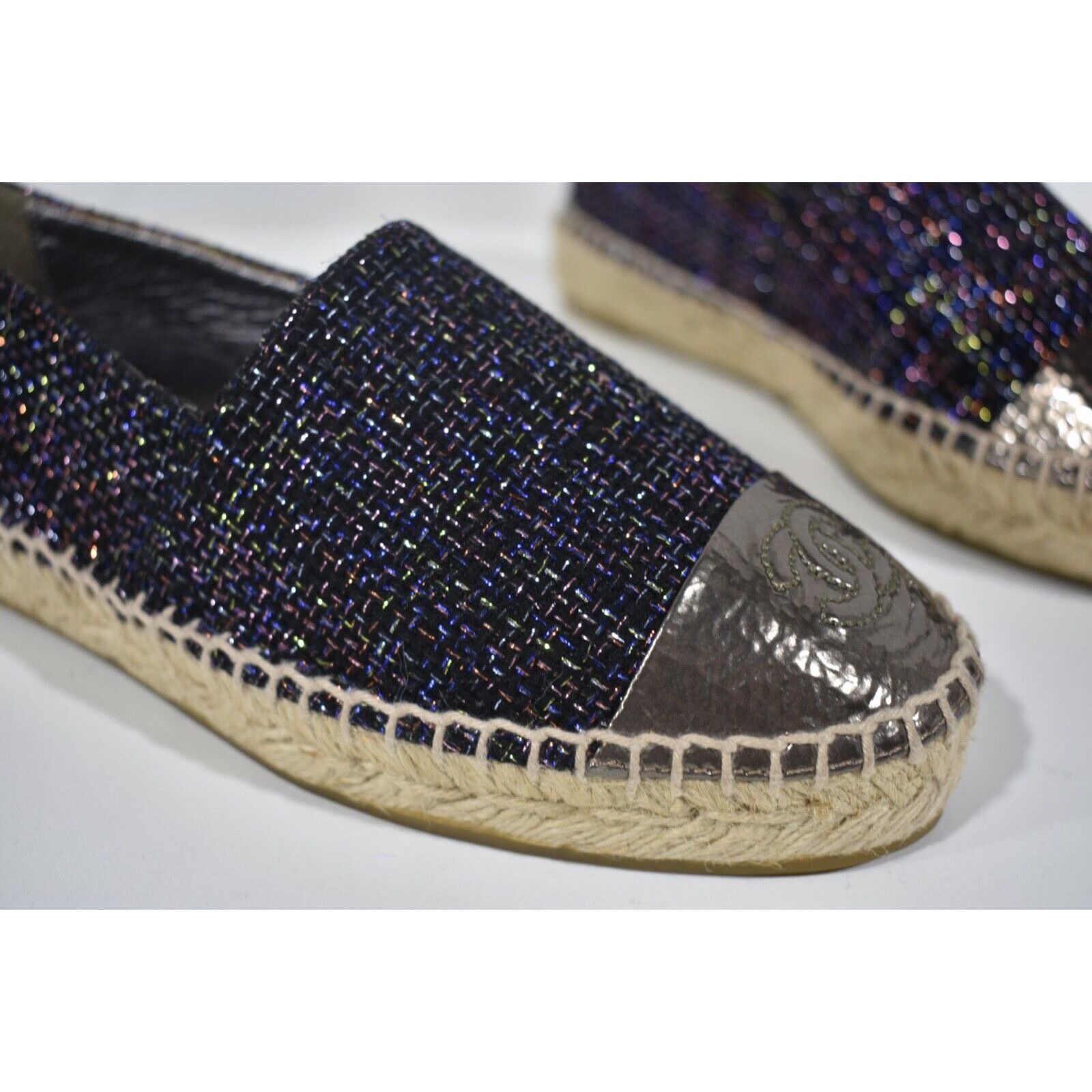 Chanel 16S Tweed CC Cap Toe Double Sole Espadrille Ballet Flats 35 Size US 5 / IT 35 - 4 Thumbnail