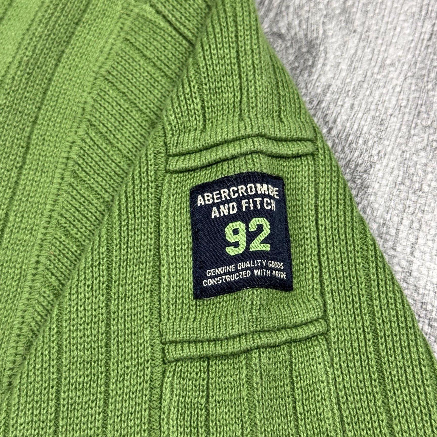 Abercrombie & Fitch VINTAGE Abercrombie & Fitch Men's XL Crew Neck Sweater 90s Y2K Grunge Preppy Green Cotton Knit Size US XL / EU 56 / 4 - 3 Thumbnail