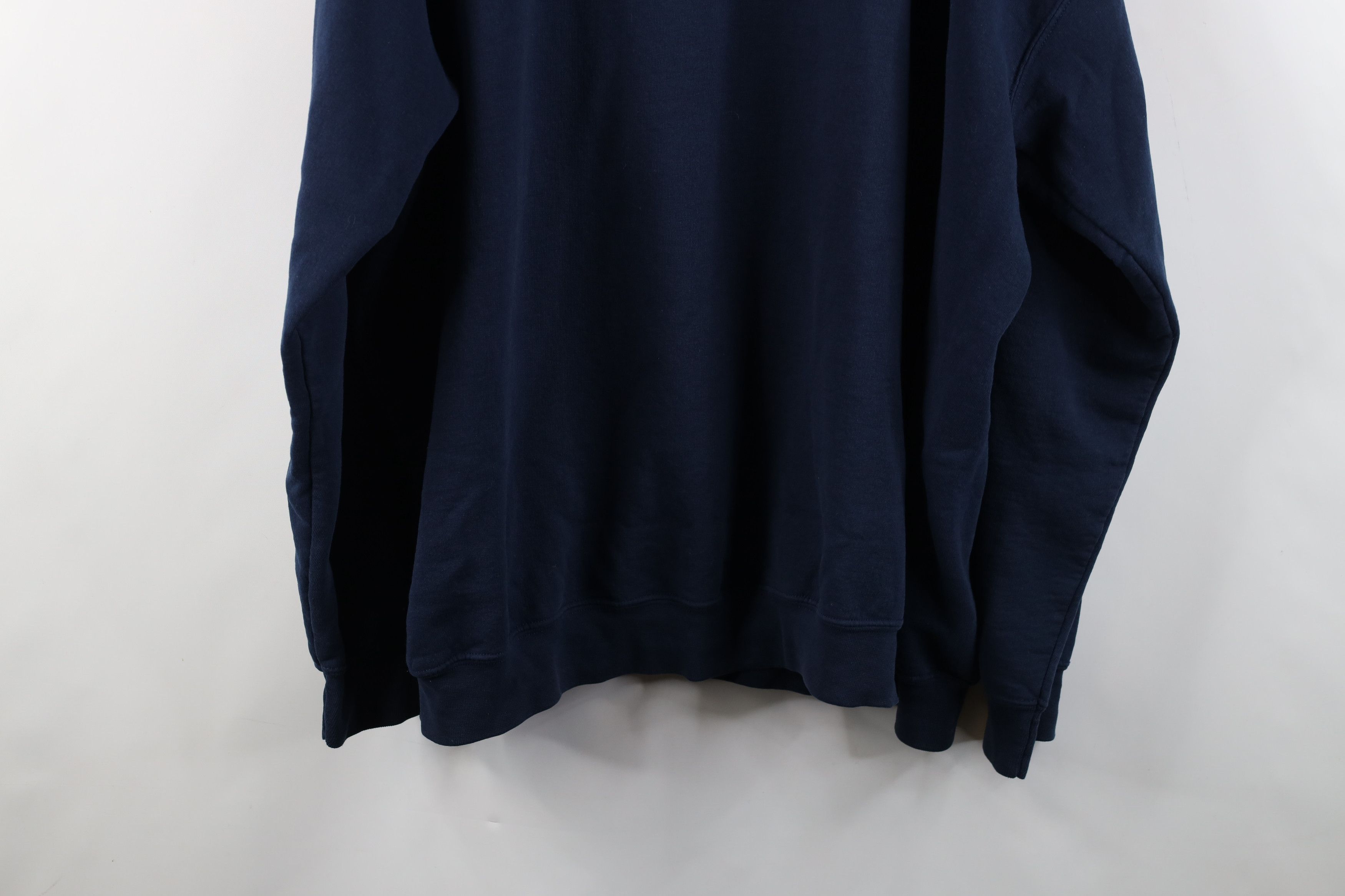 Vintage Vintage 90s Streetwear Blank Crewneck Sweatshirt Navy Blue Size US XXL / EU 58 / 5 - 14 Thumbnail