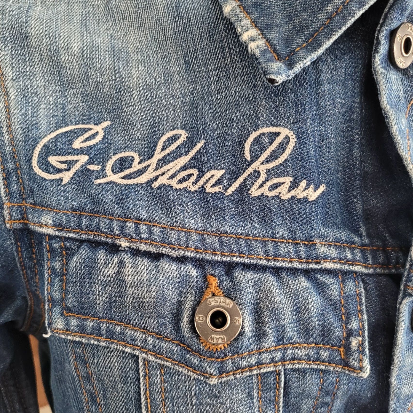 G-Star VINTAGE G-Star Denim 3301 Jacket Ladies Sz M Denim Jacket Blue 3301 90s 2000s Womens Size M / US 6-8 / IT 42-44 - 6 Thumbnail