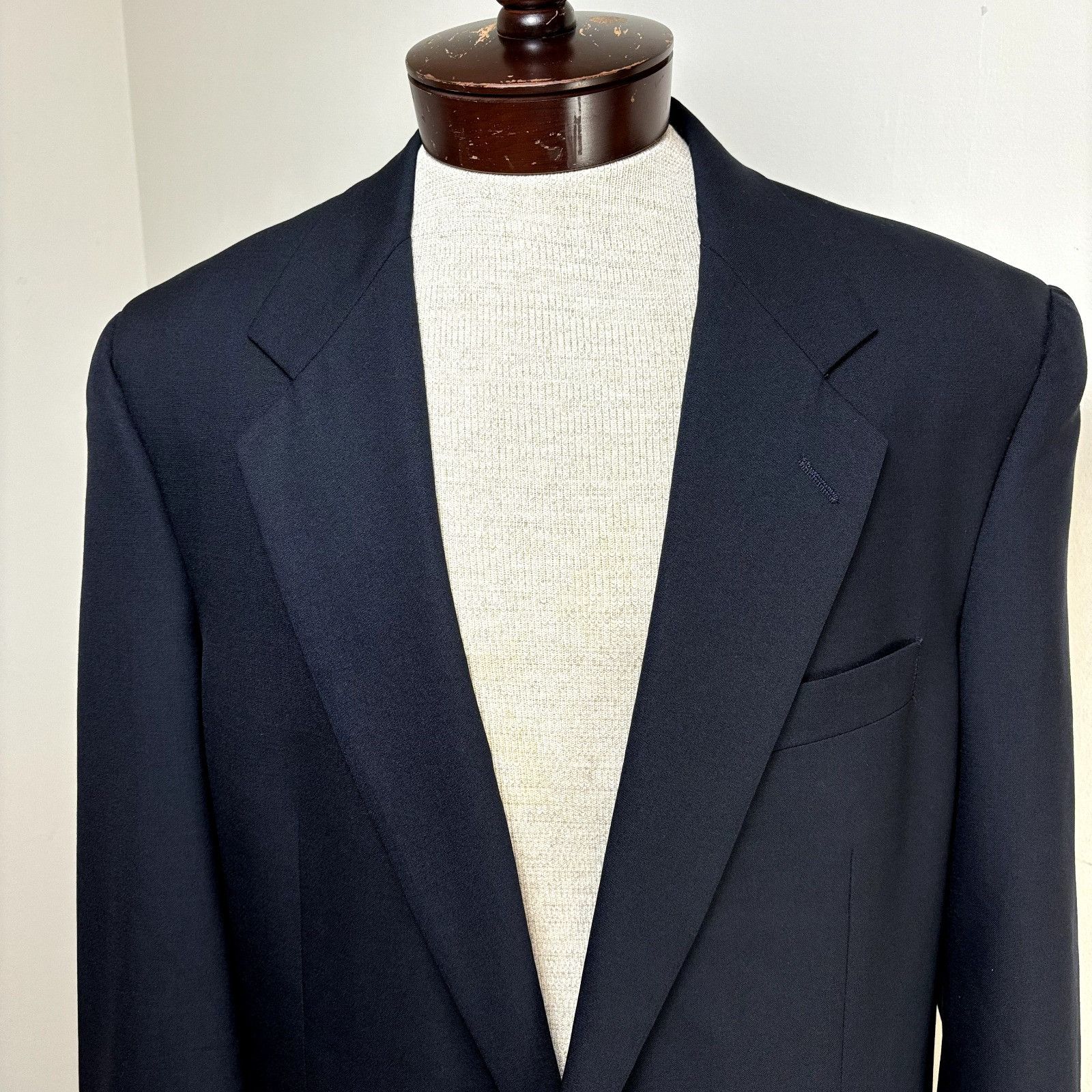 Burberry Burberrys Men's Sport Coat Blazer Navy Blue Size 44 Super 10 Size 42S - 3 Thumbnail