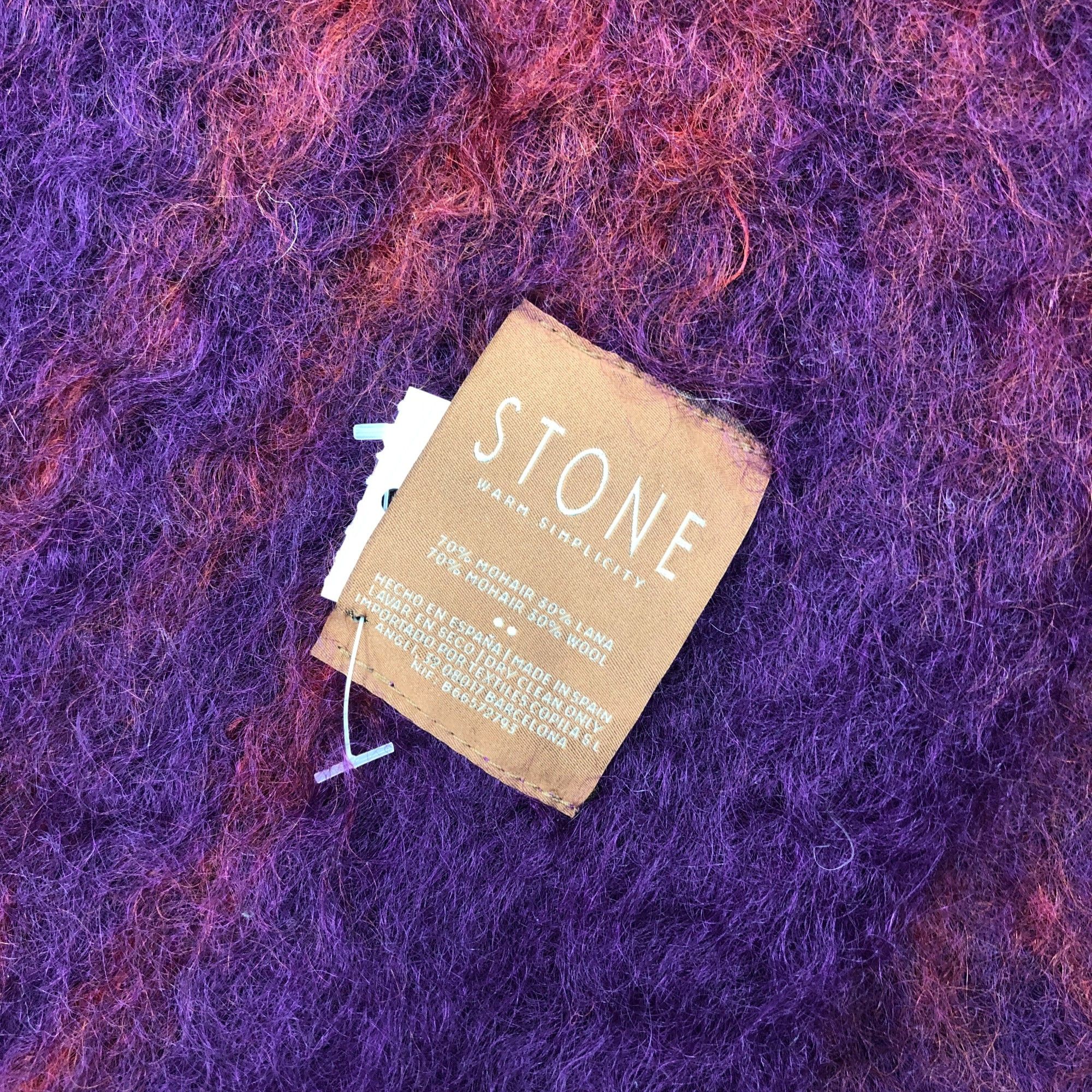 Japanese Brand Vintage Stone Scarf Muffler Wool Mohair Scarves - FP80276 Size ONE SIZE - 4 Thumbnail