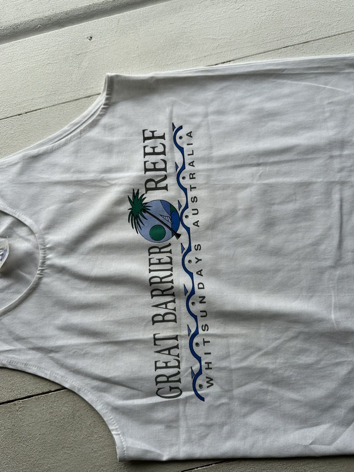 Vintage 🚨VNTG GREAT BARRIER REEF AUSTRALIA TANK MEN RARE 90s Size US S / EU 44-46 / 1 - 4 Thumbnail