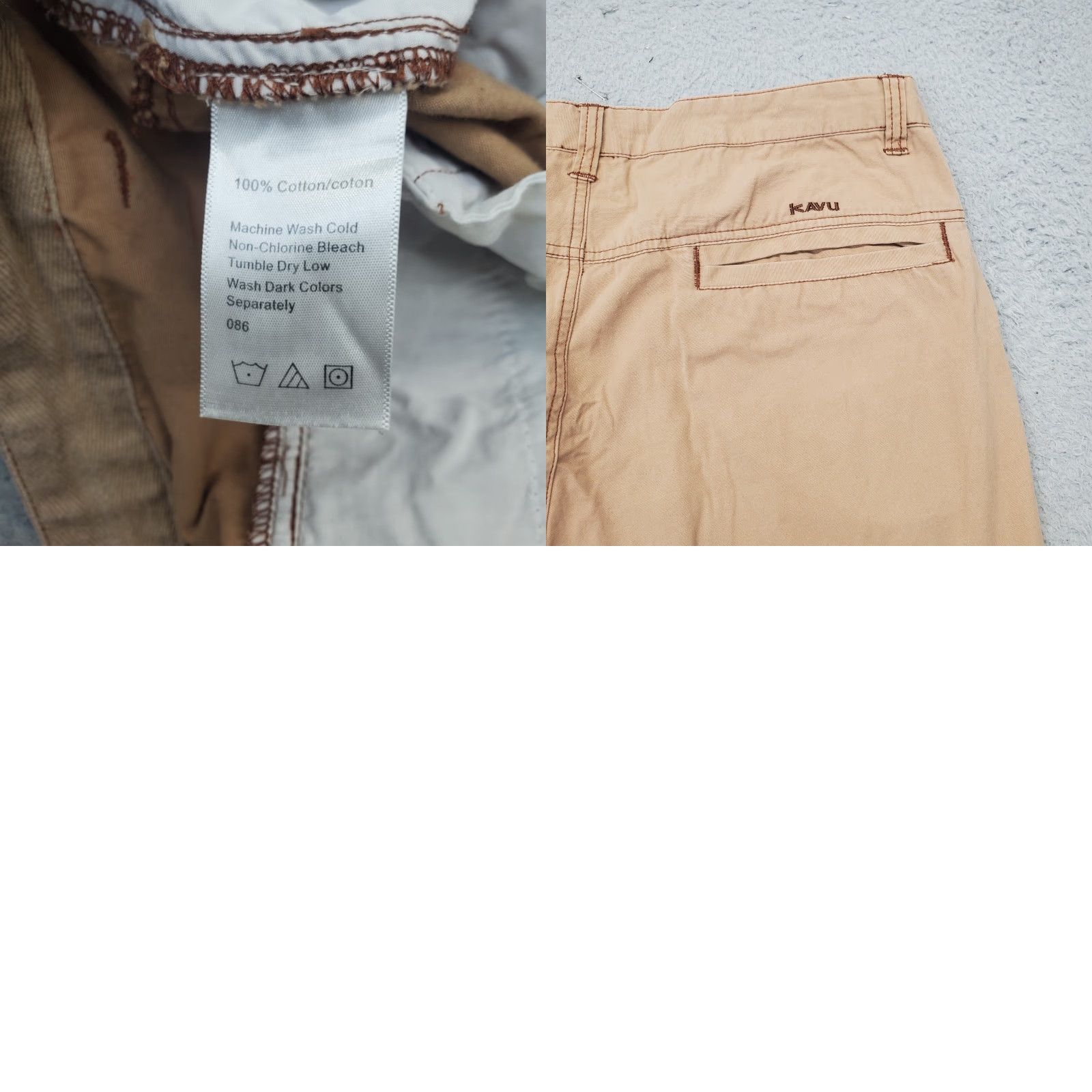 KAVU KAVU Mens Pants Chino Tan 40 Flat Front Slash Pocket 32.25 Inseam Regular Fit Casual Outdoor VINTAGE Size US 40 / EU 56 - 8 Thumbnail