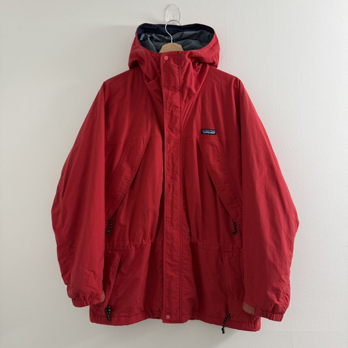 Vintage Patagonia Full Zip Hooded Parka Jacket Large 90s Red
