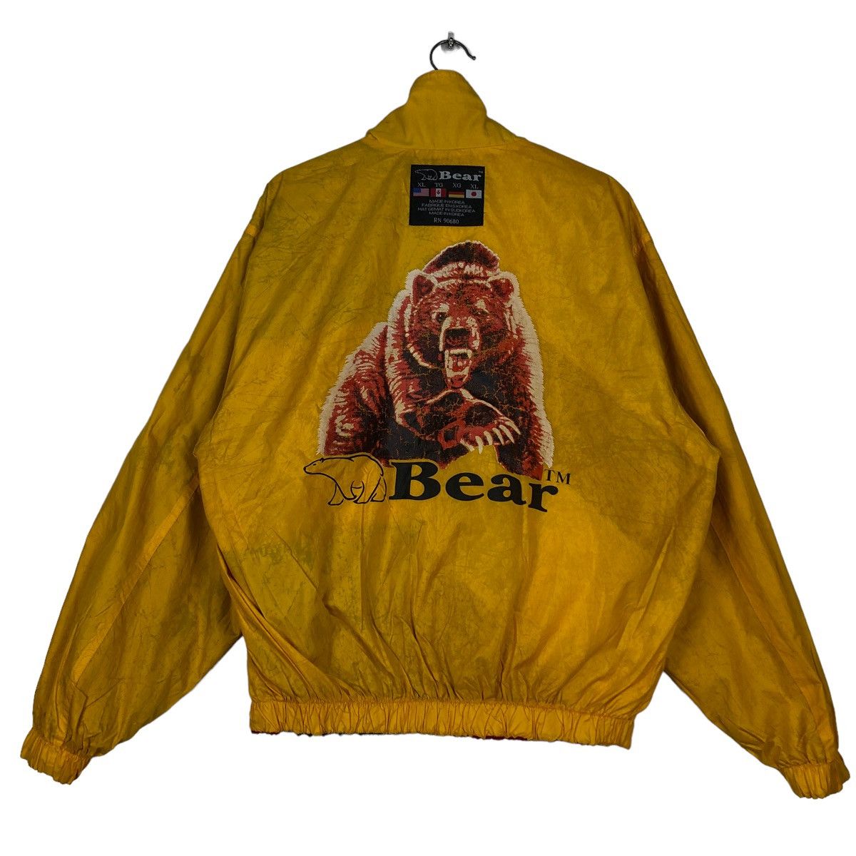 Japanese Brand 🔥VTG COLOUR BLOCK BOMBER JACKET BEAR BIG LOGO REVERSIBLE Size US XL / EU 56 / 4 - 18 Thumbnail