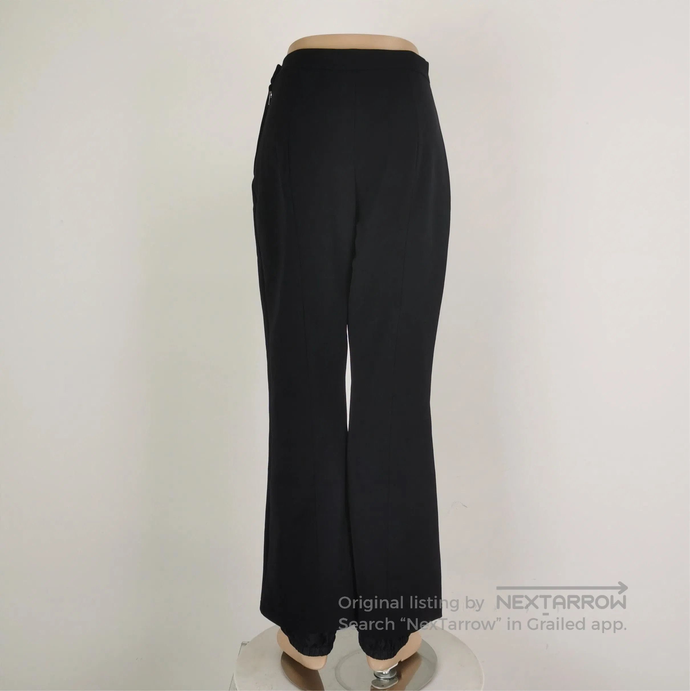 Prada Prada Solid Black Straight Leg Trousers Size 42 . Size 41" - 2 Thumbnail