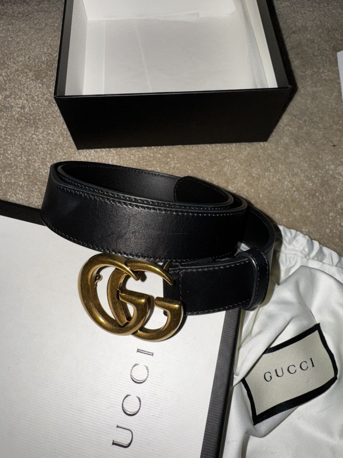 Gucci Gucci GG Marmont Leather Bel Size ONE SIZE - 2 Thumbnail